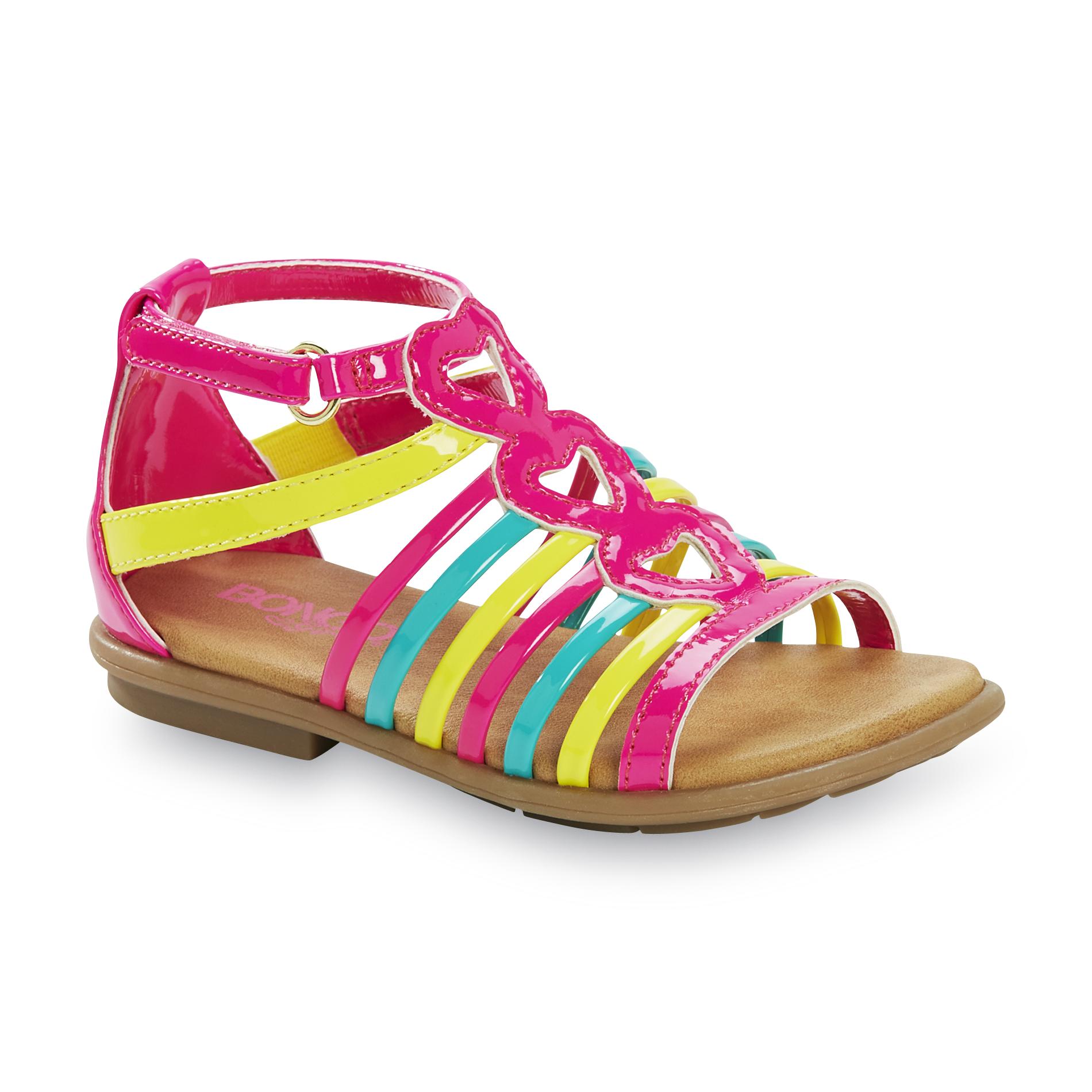 Bongo Toddler Girl's Fortuna Pink/Multicolor Strappy Sandal