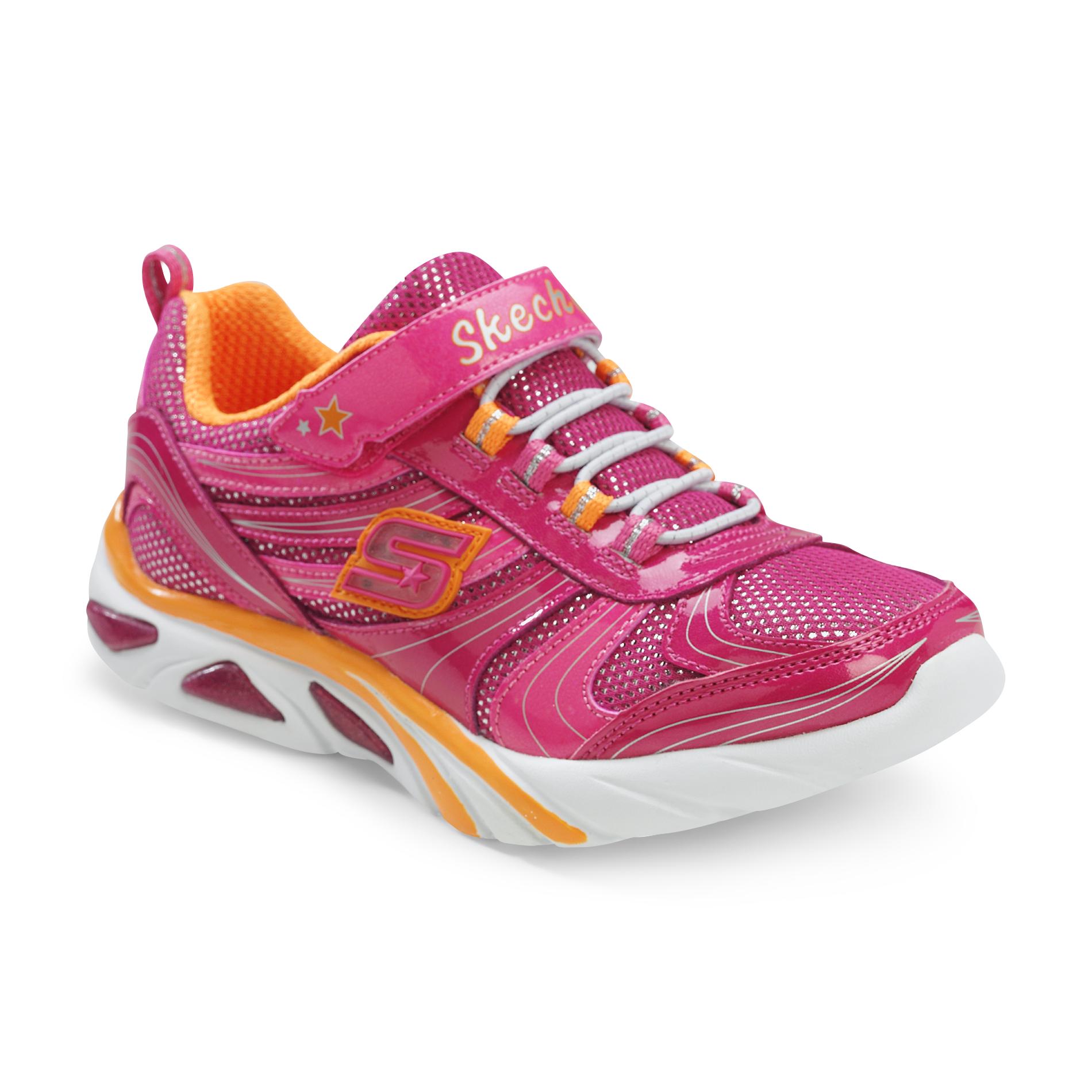 Skechers Girl's Lite Gemz Athletic Shoe - Pink/Orange
