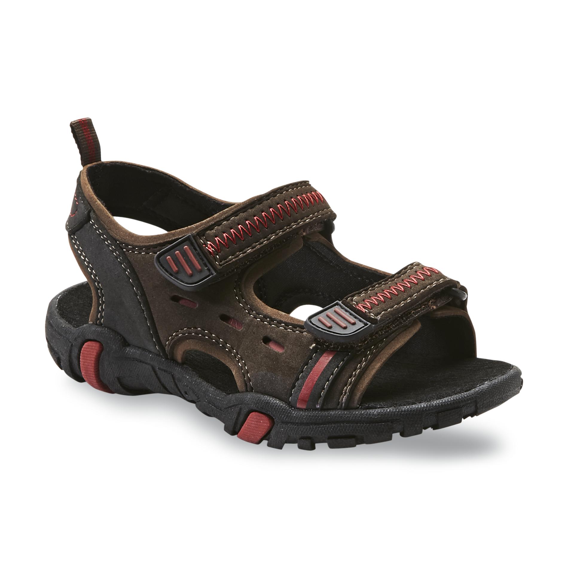 Route 66 Boy's Paxton Brown/Red Sports Sandal
