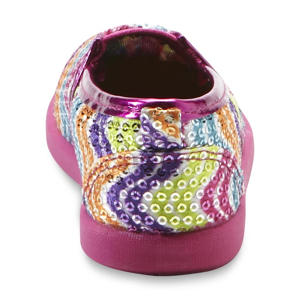 Joe Boxer Toddler Girl's Lil Anna Multicolor Stripe Canvas Slip-On Casual Shoe