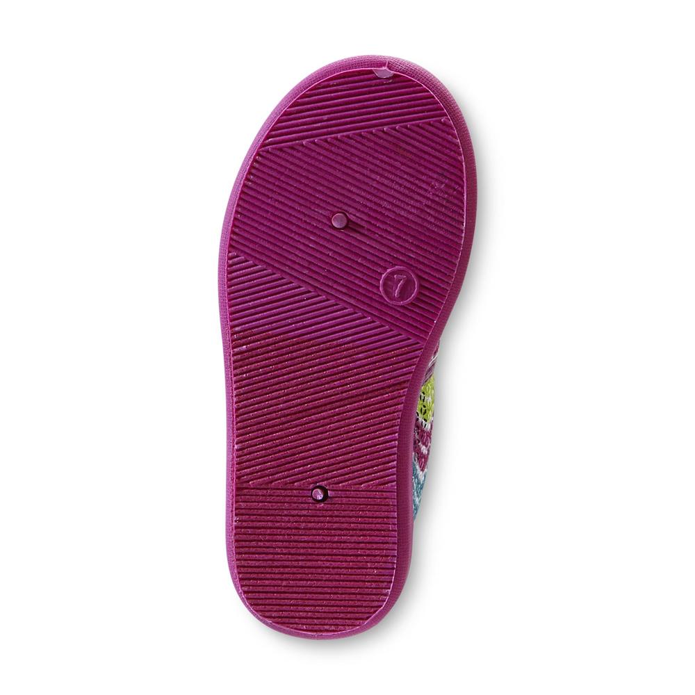 Joe Boxer Toddler Girl's Lil Anna Multicolor Stripe Canvas Slip-On Casual Shoe