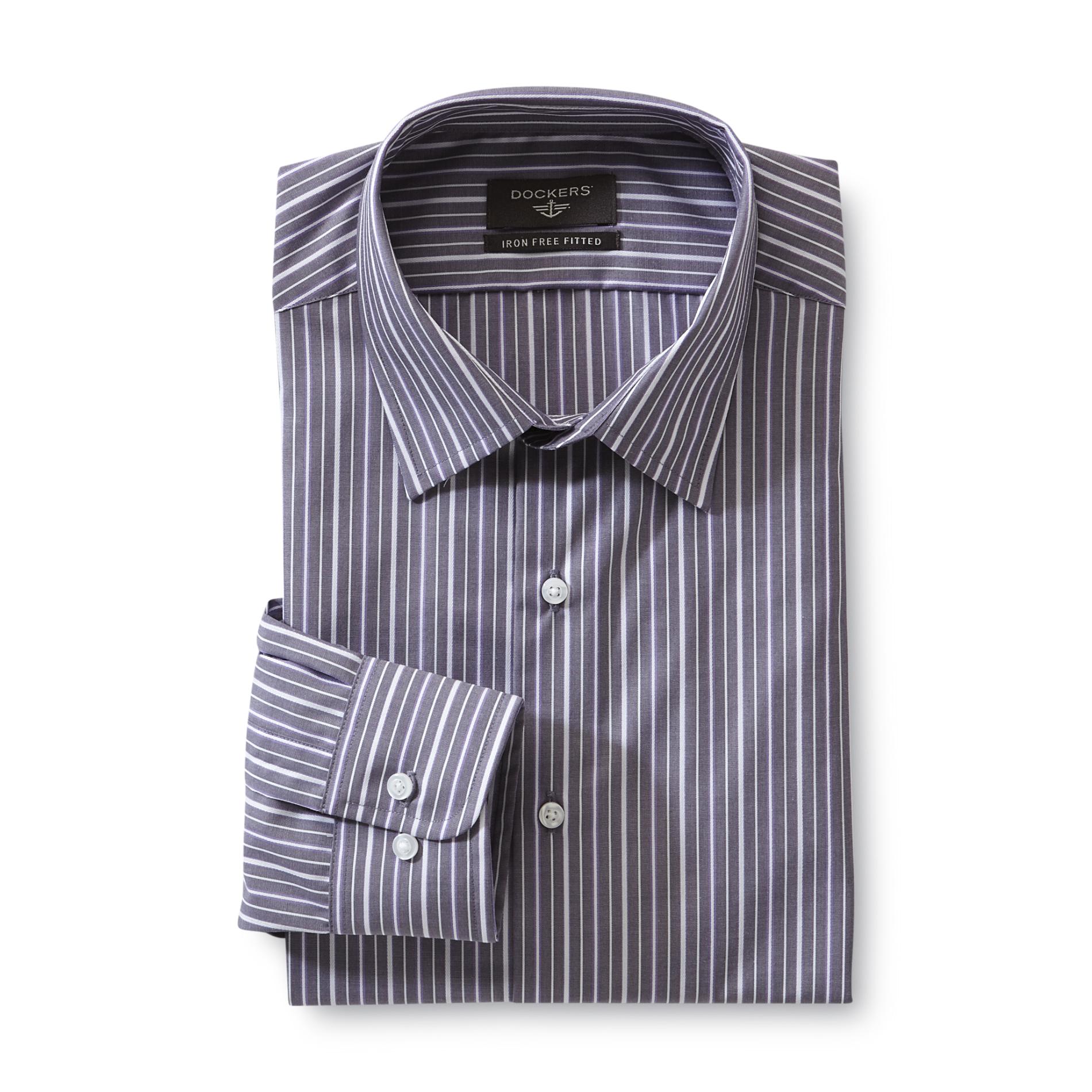 Dockers Men's Fitted Dress Shirt - Variegated Stripe