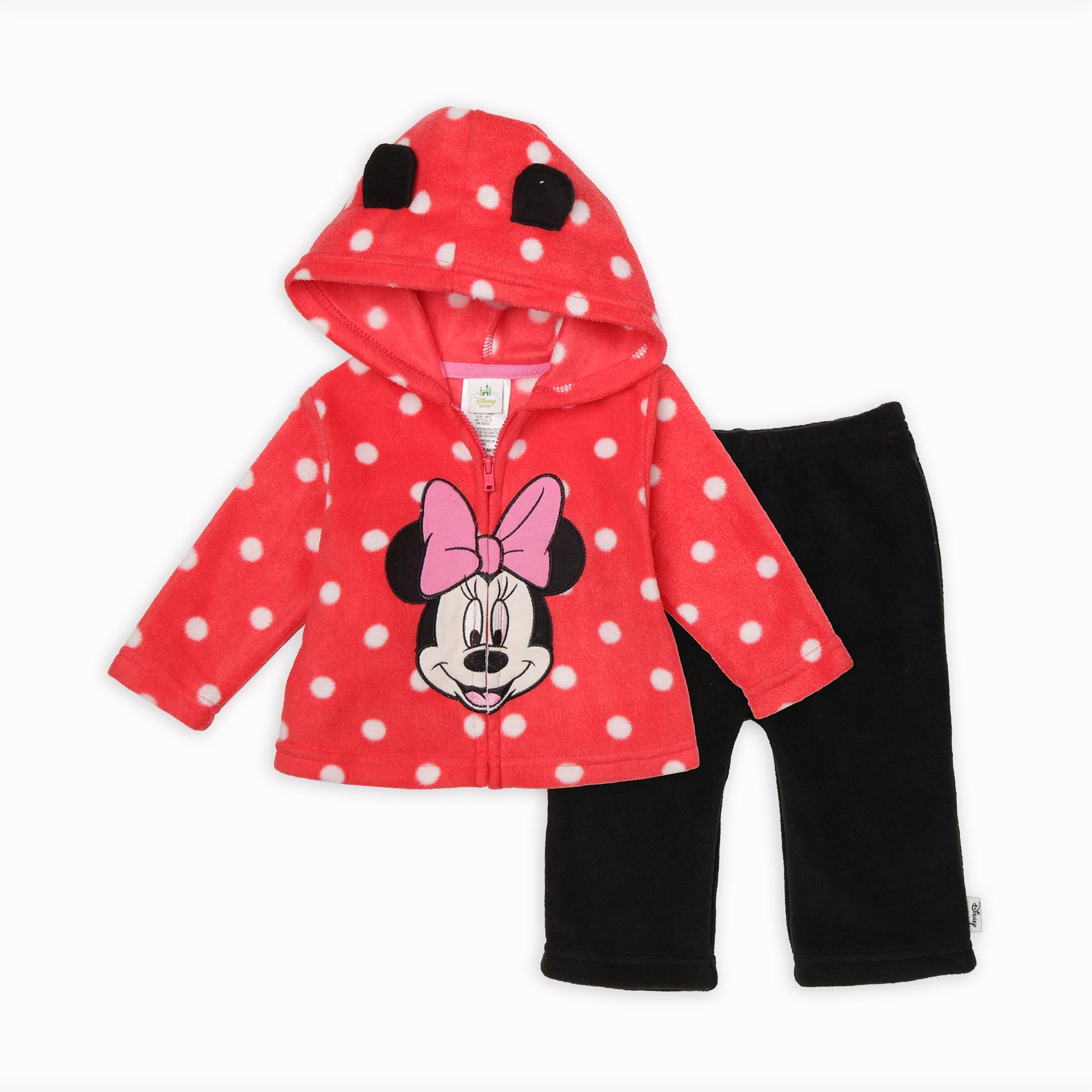 Disney Newborn Girl's Fleece Hoodie Jacket & Pants - Minnie Mouse