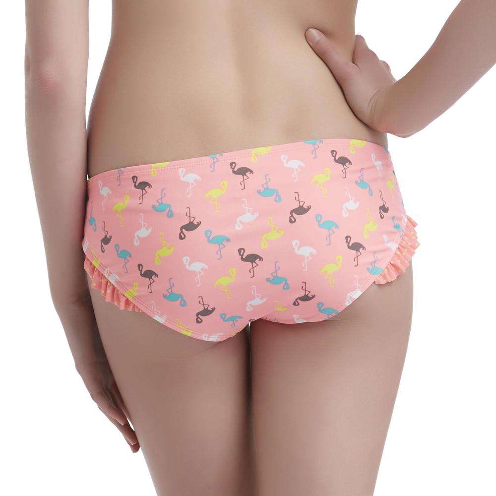 Joe Boxer Junior's Ruffled Bikini Bottom - Flamingo