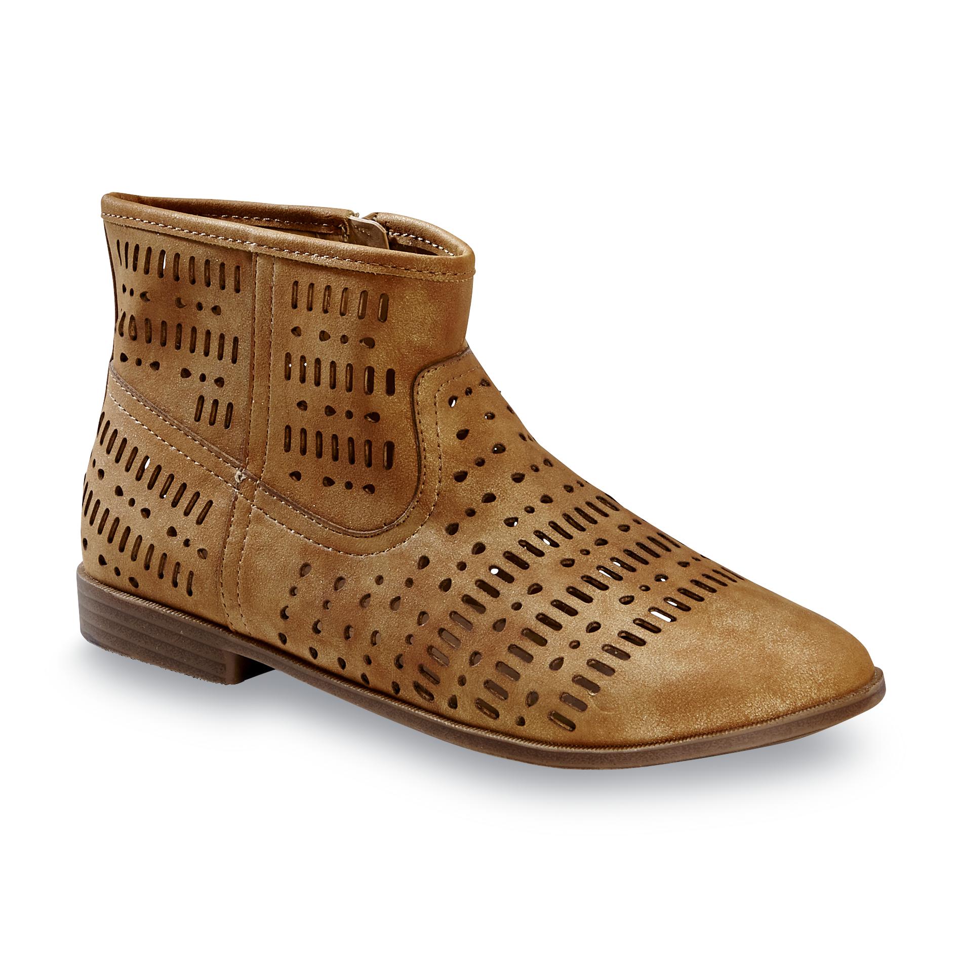 Restricted Women's Boostie Cognac Cutout Design Ankle Boots