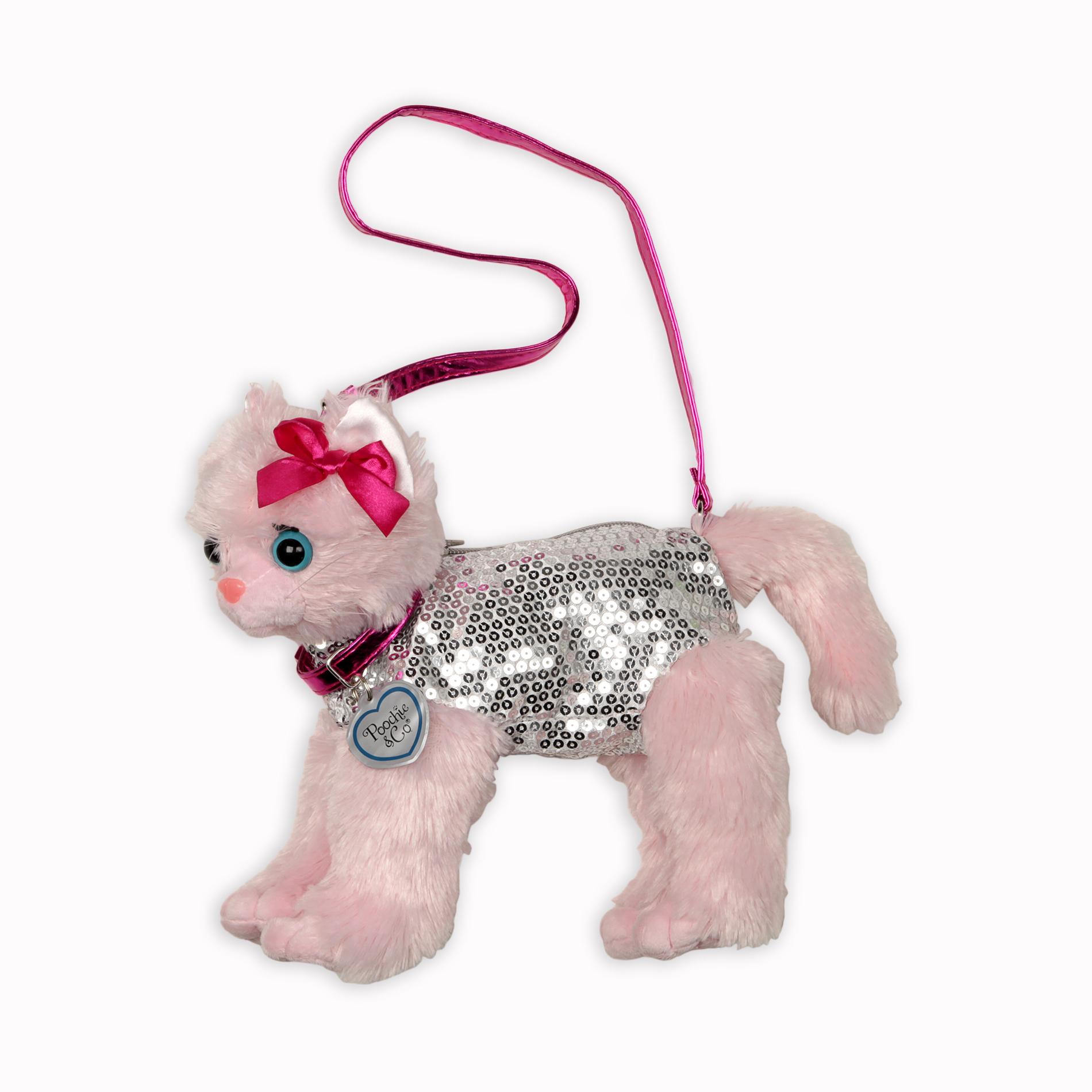 Confetti Girl's Plush Sequin Cat Purse Kitty