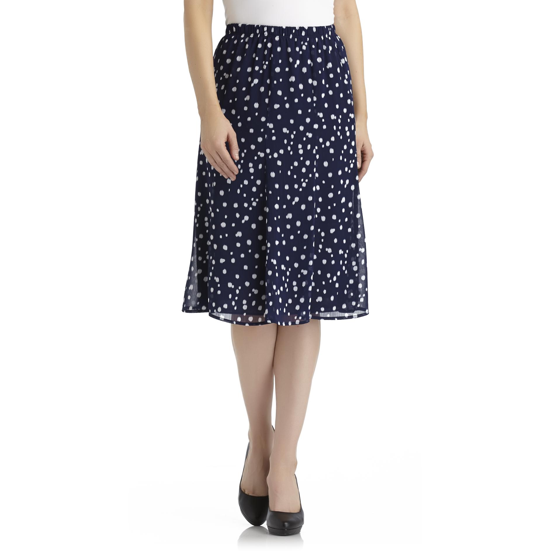 Notations Women's Sheer Skirt - Polka Dots