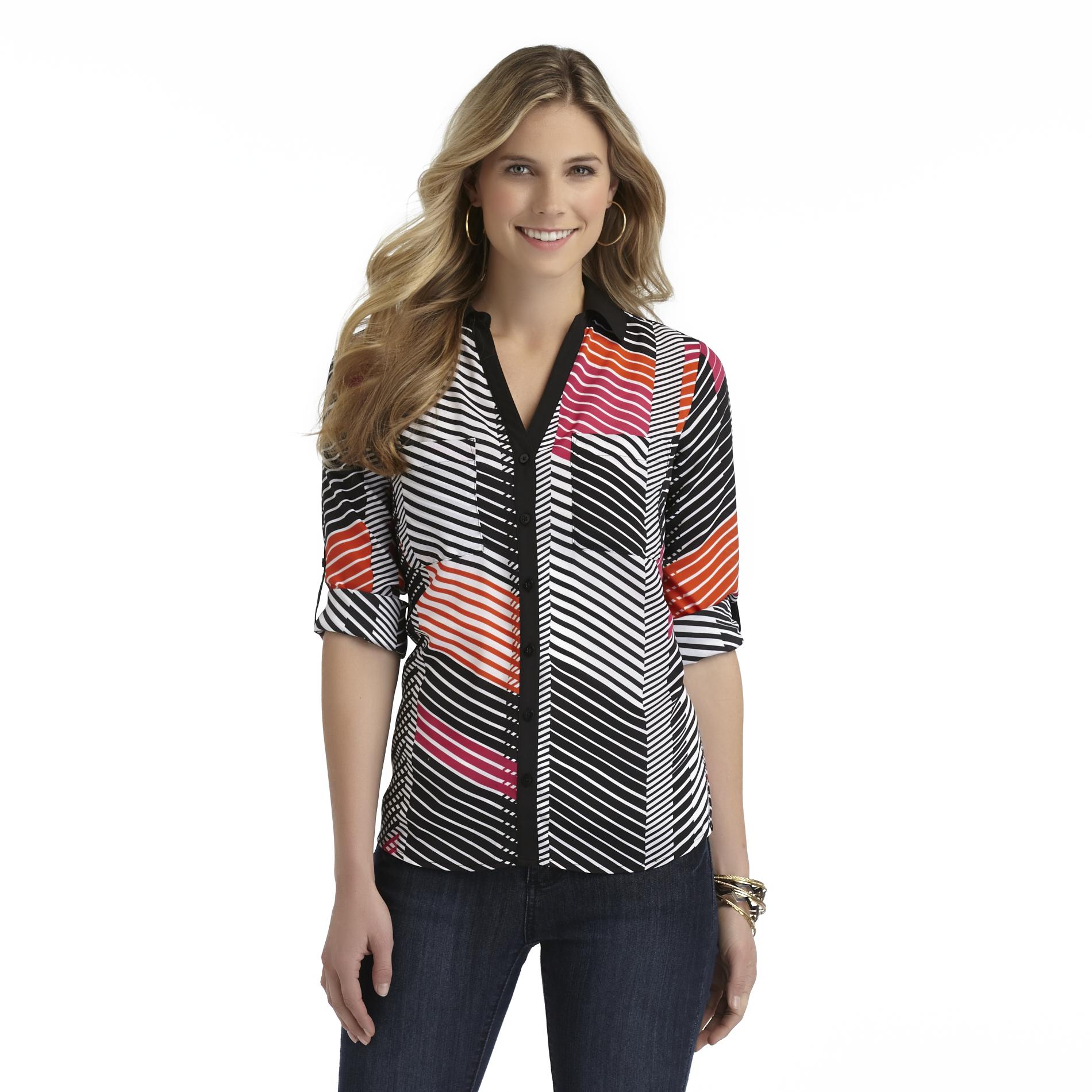 Attention Women's Utility Blouse - Striped