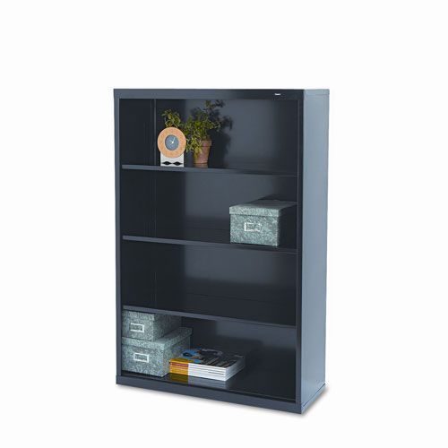 Tennsco Four-Shelf Black Bookcase 34-1/2 x 13-1/2 x 52-1/2