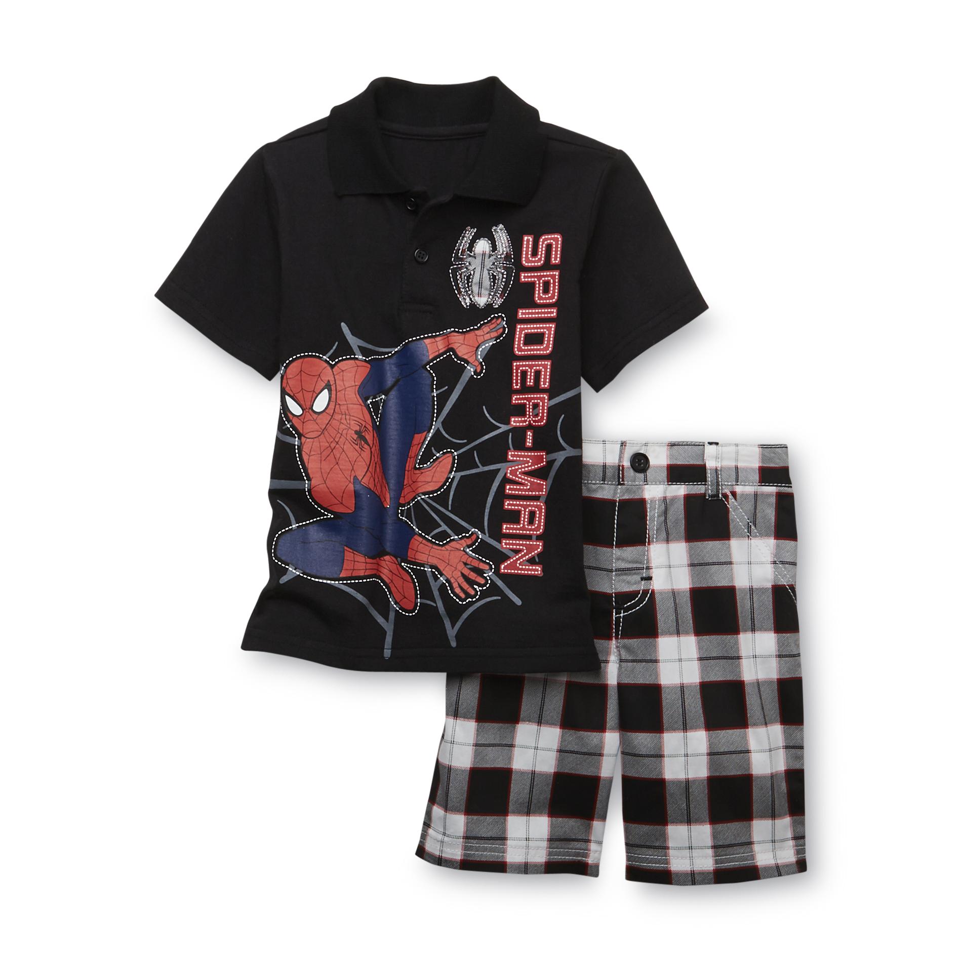 Marvel Toddler Boy's Graphic Polo Shirt & Shorts - Spider-Man