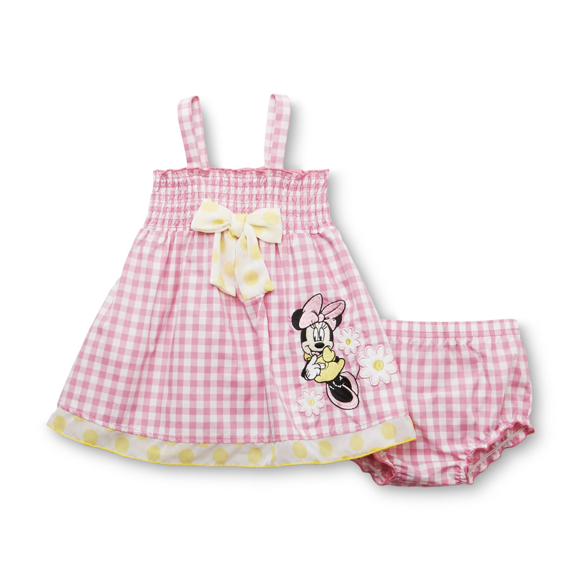 Disney Newborn Girl's Babydoll Top & Diaper Cover - Minnie Mouse