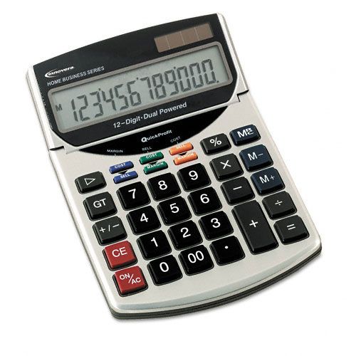 Innovera IVR15968 15966 Compact Desktop Calculator, 12-Digit LCD