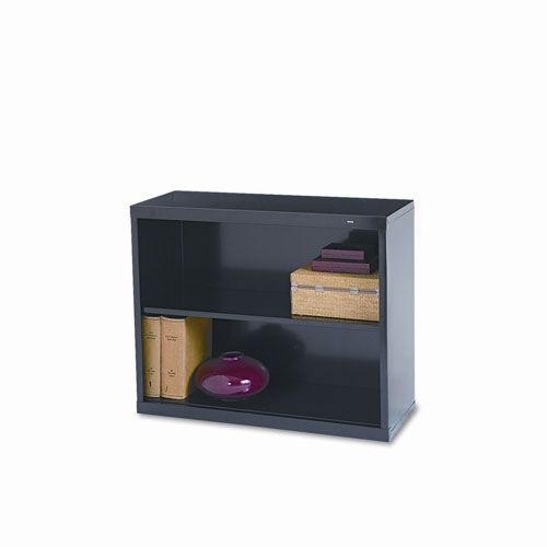 Tennsco Metal Bookcase, 2 Shelves, 28h, Black