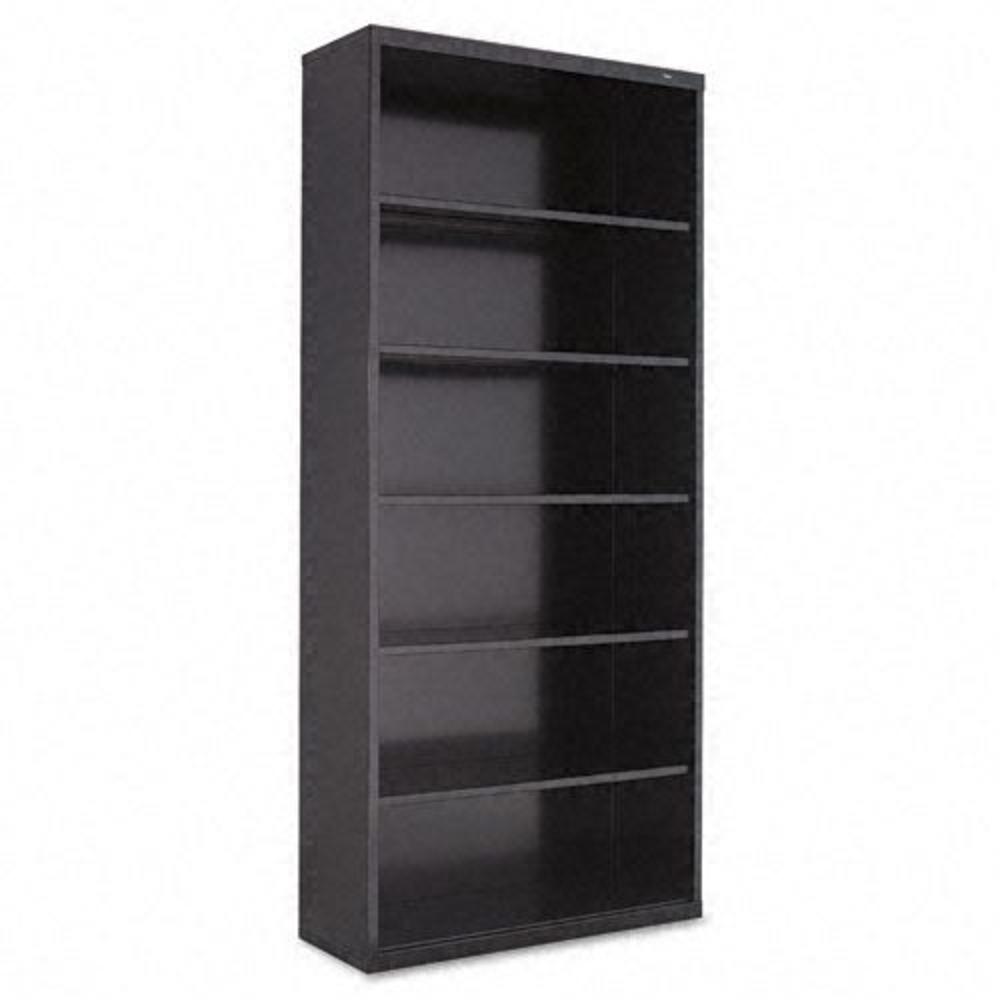 Tennsco Metal Bookcase, 6 Shelves, 78h, Black