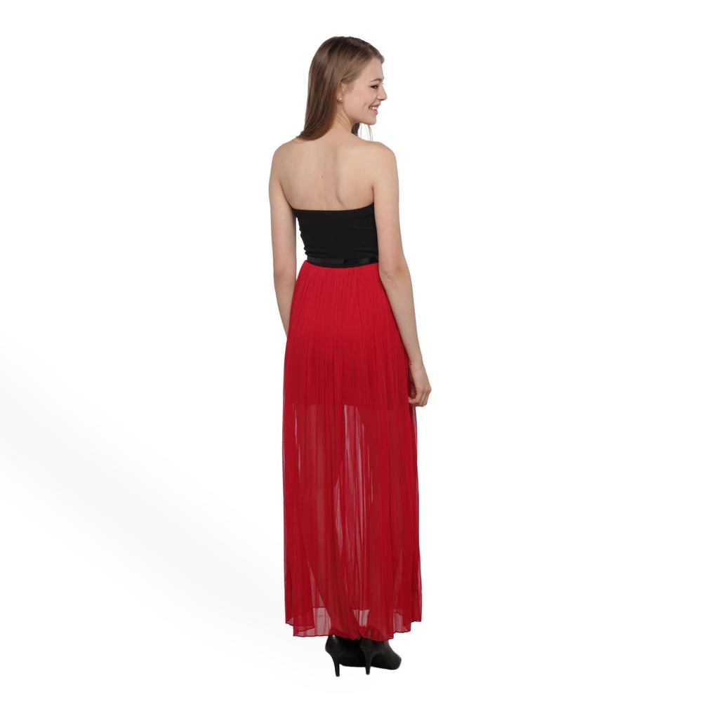 Ruby Rox Junior's Strapless Maxi Dress - Illusion Skirt