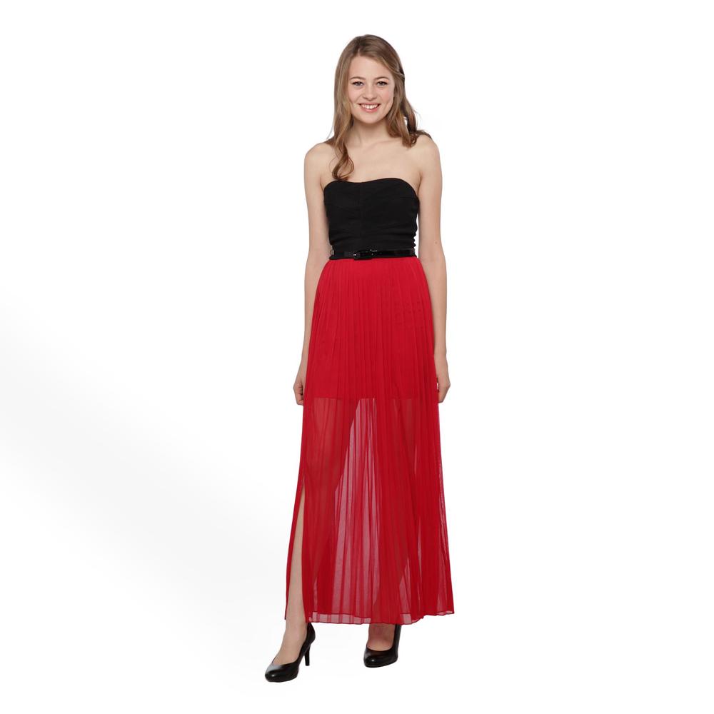 Ruby Rox Junior's Strapless Maxi Dress - Illusion Skirt