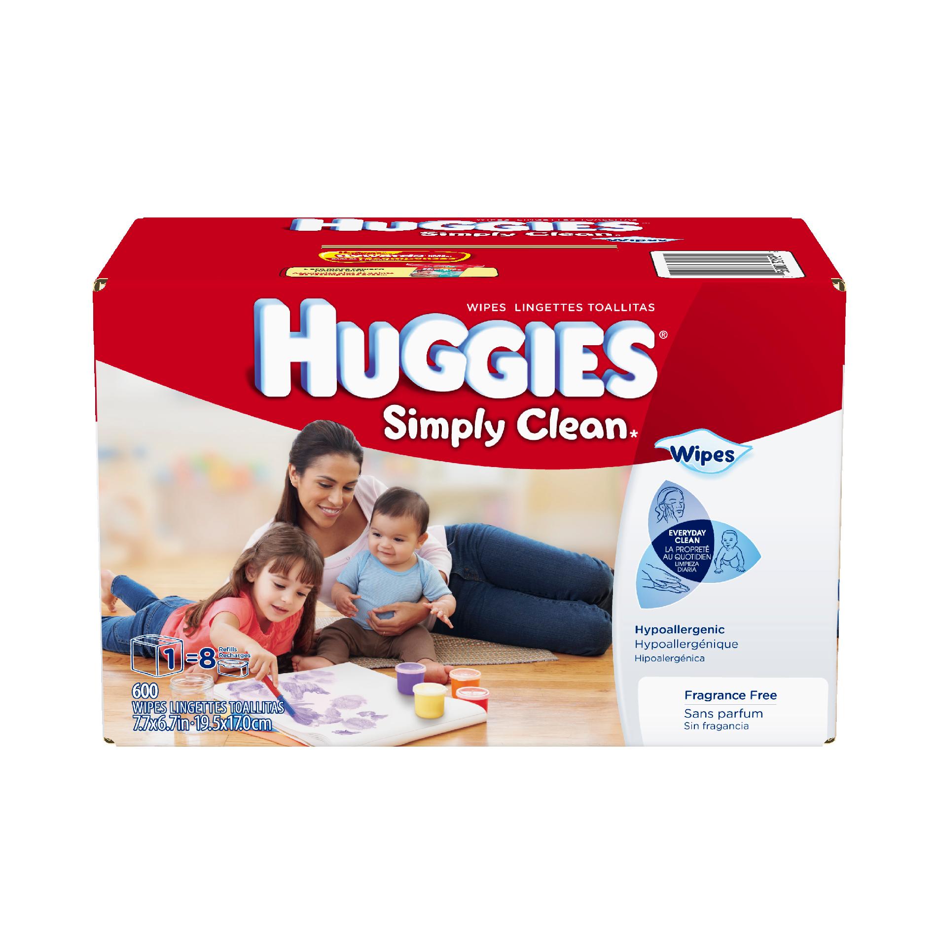 Huggies Simply Clean Baby Wipes, Refill, 600 ct