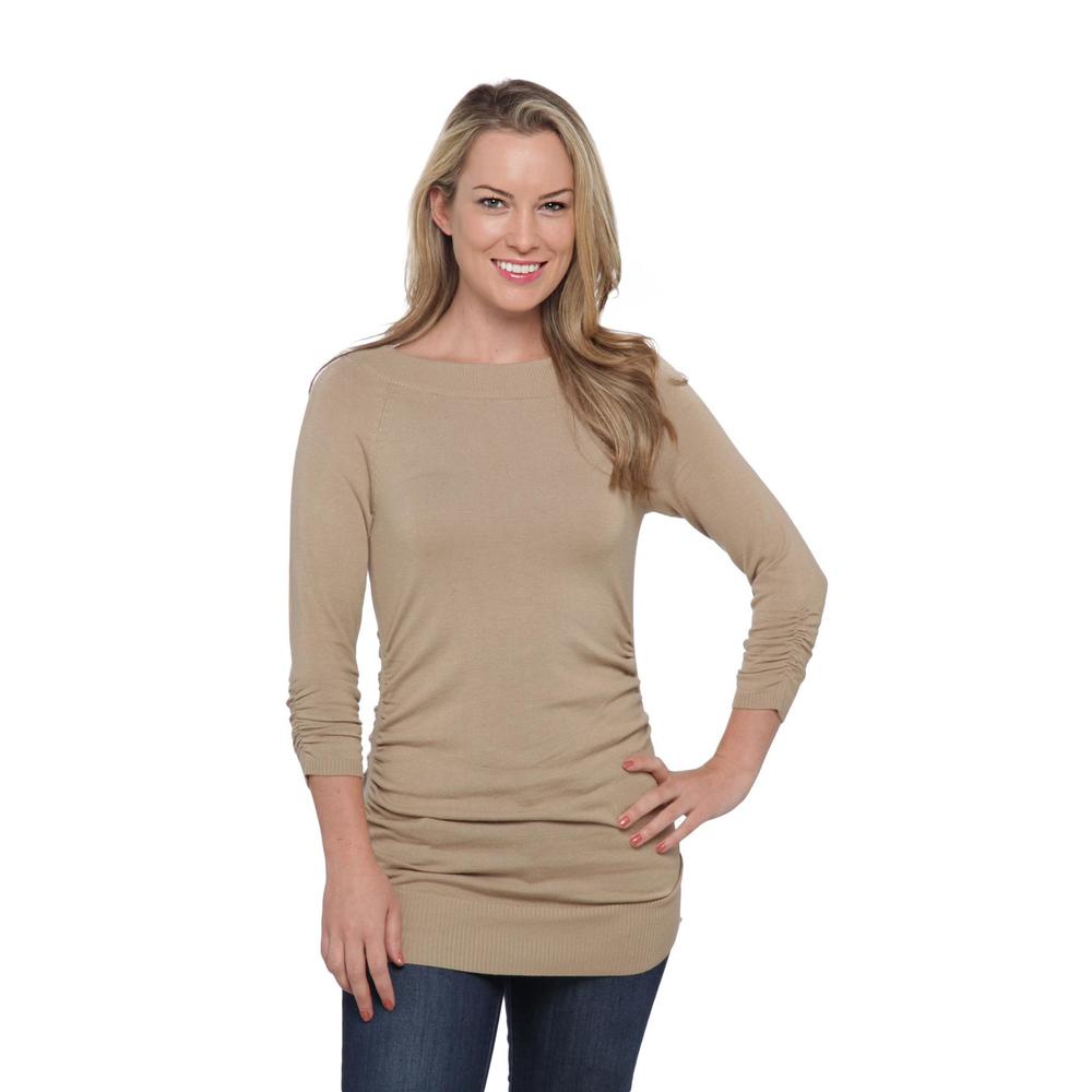 Metaphor Women's Ruched Sleeve Tunic Sweater