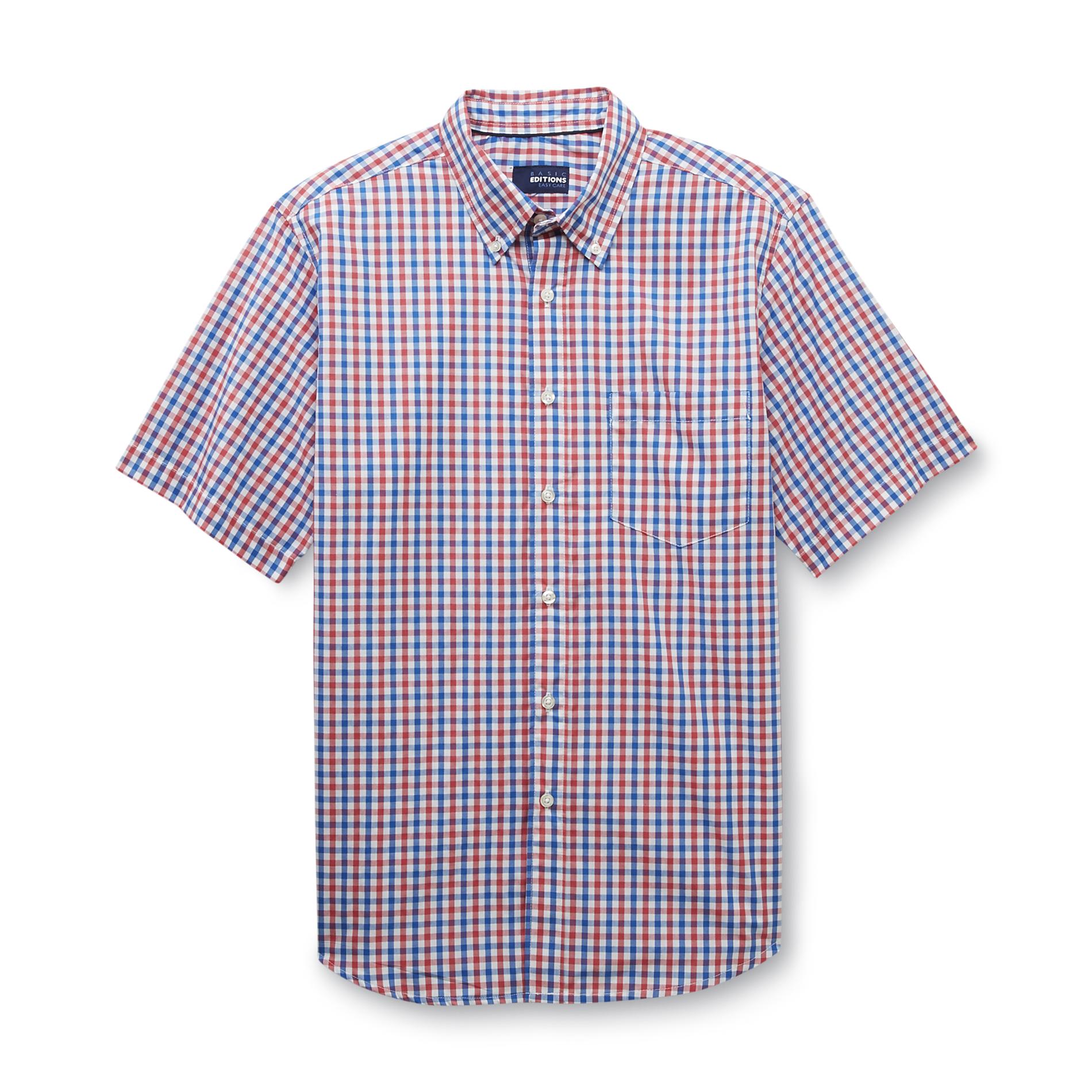 Basic Editions Men's Button-Front Shirt - Checked
