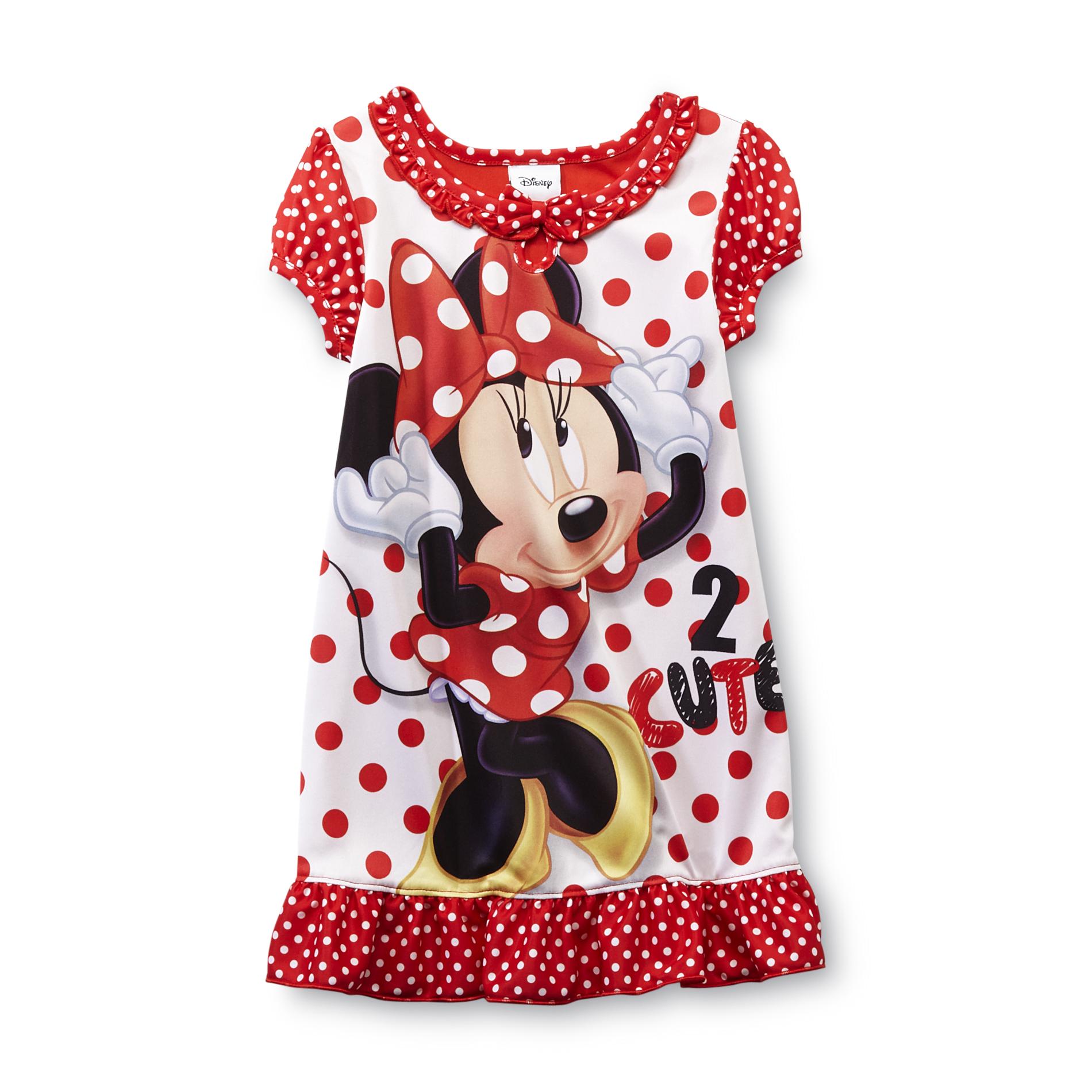Disney Minnie Mouse Toddler Girl's Nightgown - Polka Dot