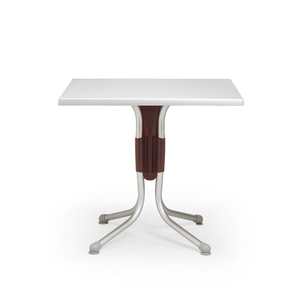 Nardi 31" Caffe Polo Square Table in Silver/Caffe