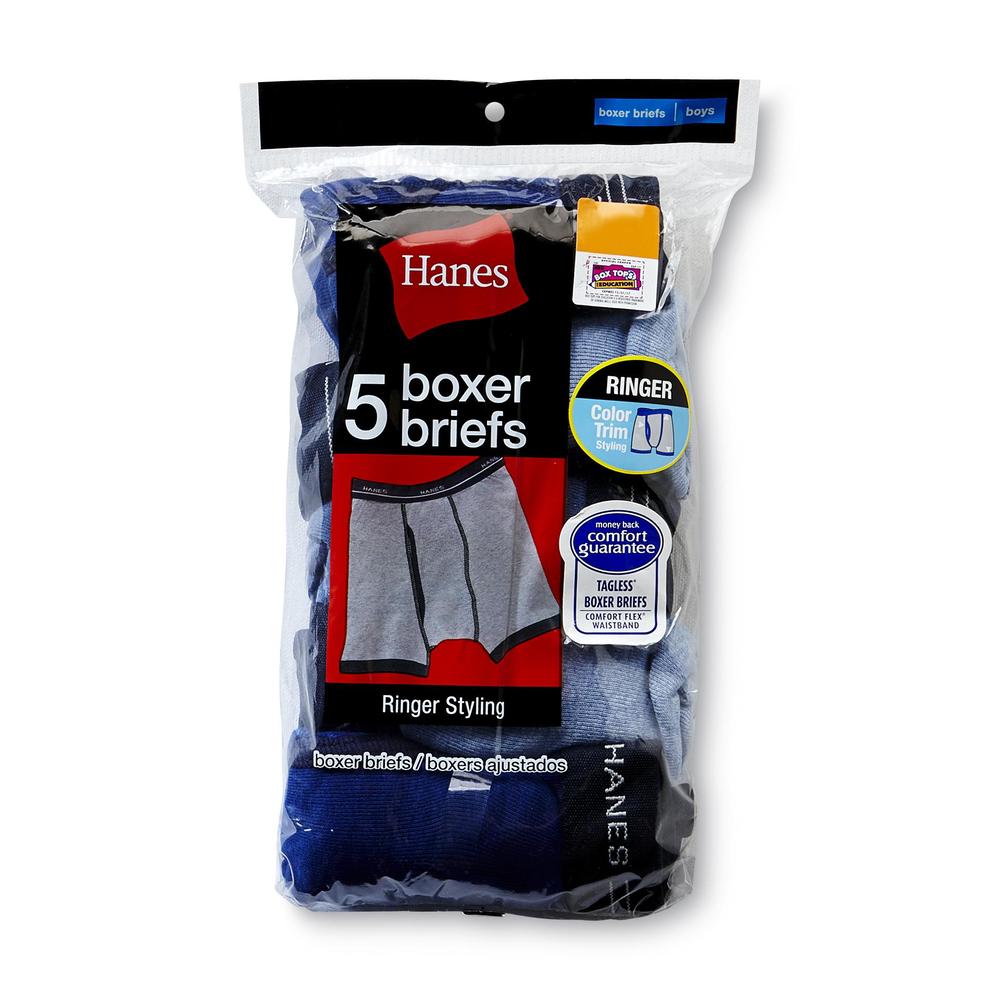 Hanes Boy's Ringer Style Boxer Brief - 5 Pack