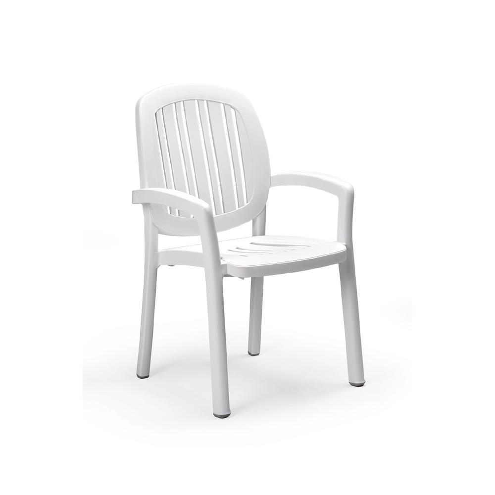 Nardi Ponza Commercial Grade Stack Chairs, White, 4/pk