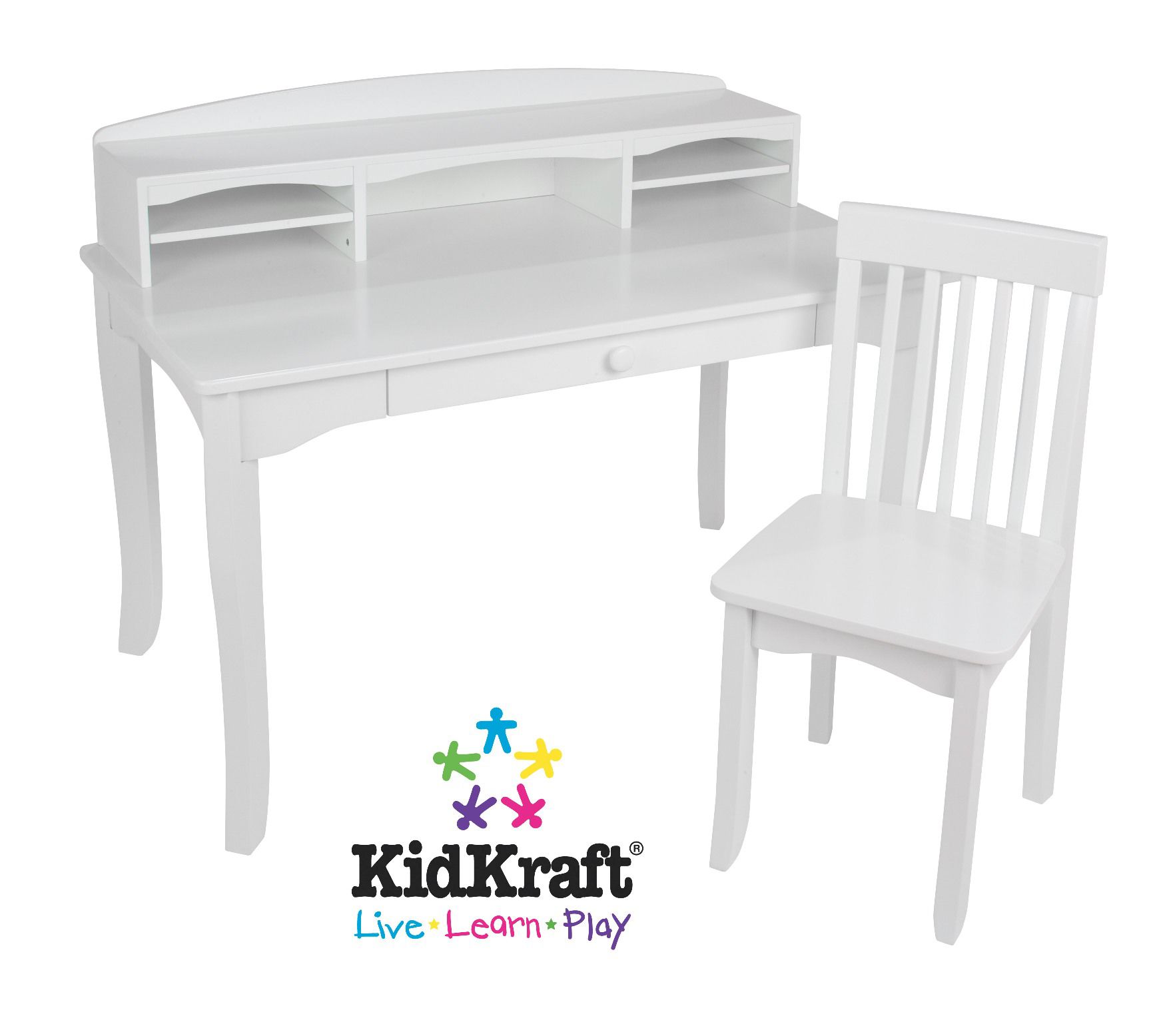 Kidkraft Avalon Desk W Hutch And Chair White