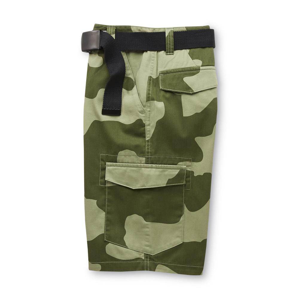 Amplify Boy's Belted Cargo Shorts - Camo Print