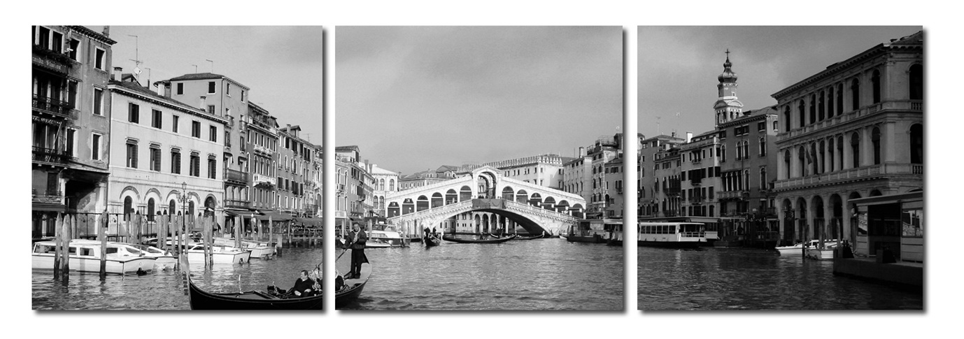 Baxton Studio Rialto Bridge Mounted Photography Print Triptych