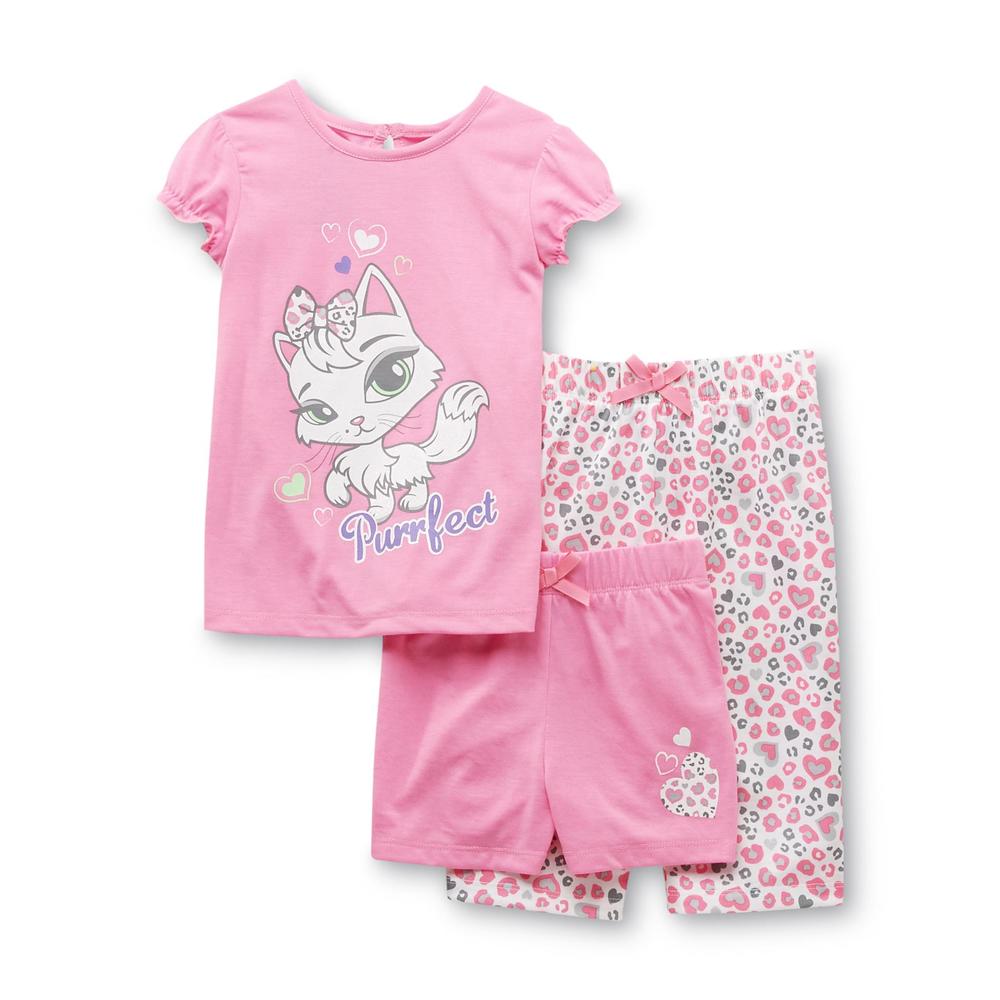 Joe Boxer Infant & Toddler Girl's 3-Piece Pajamas - Purrfect