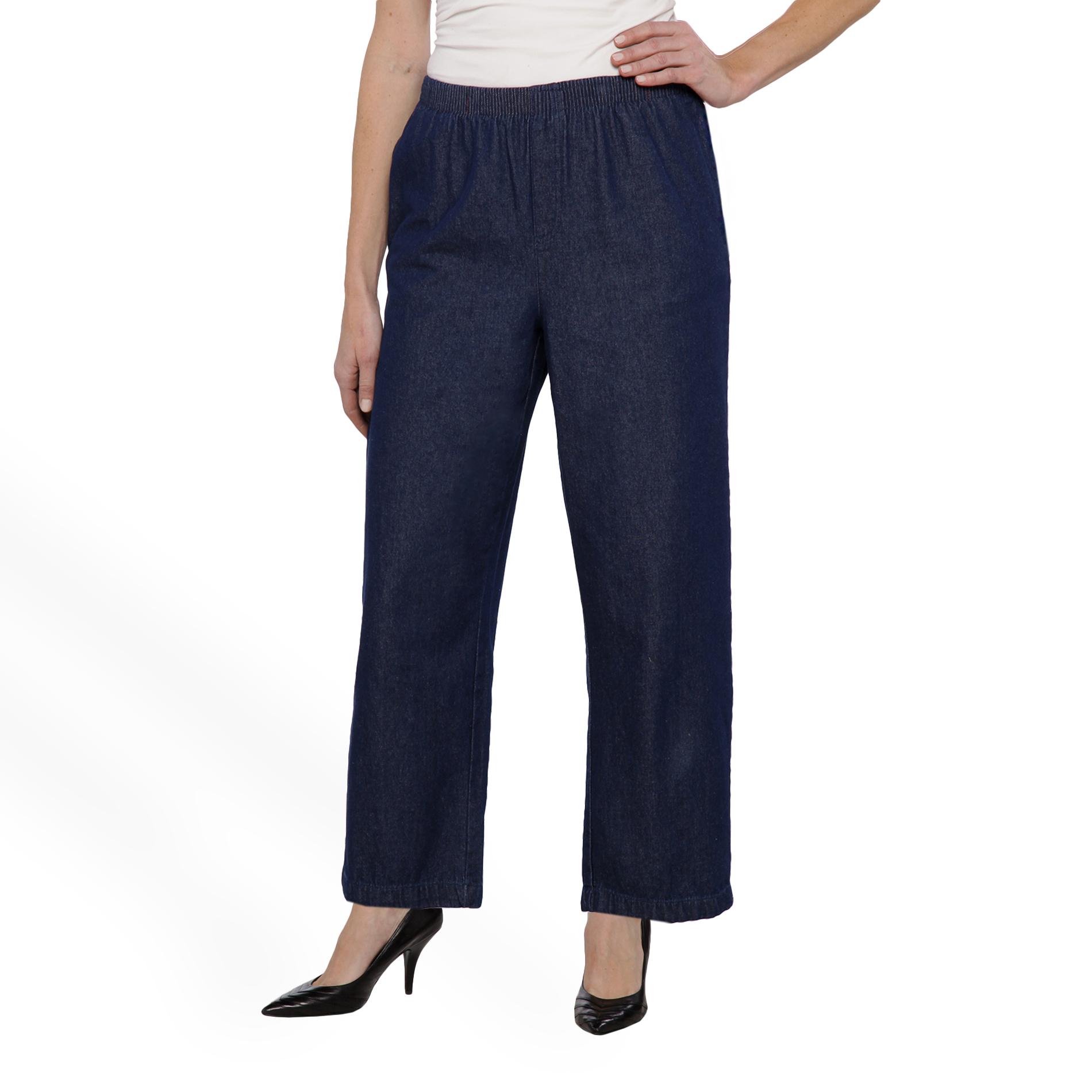 Basic Editions Women's Pull-On Denim Pants