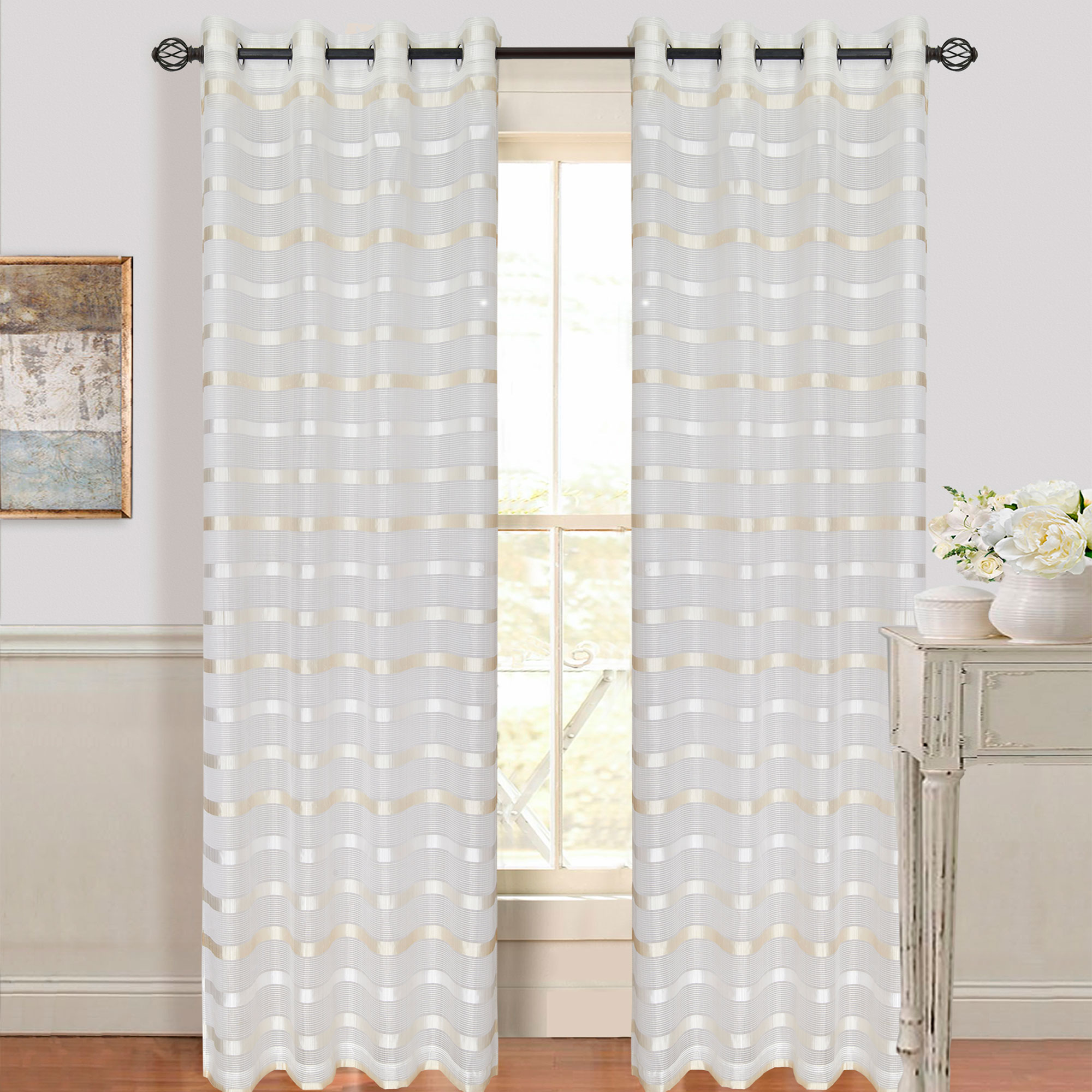 Lavish Home Arla Grommet Curtain Panel