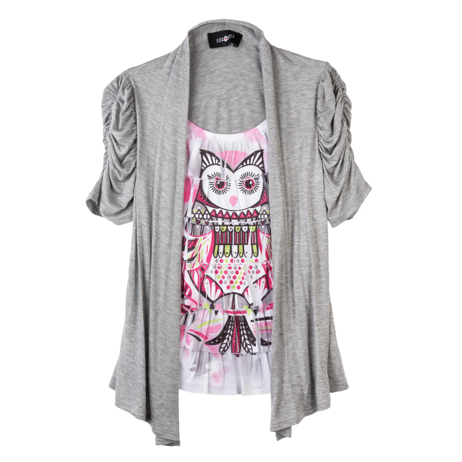 Amy's Closet Girl's Layered Look Top - Owl