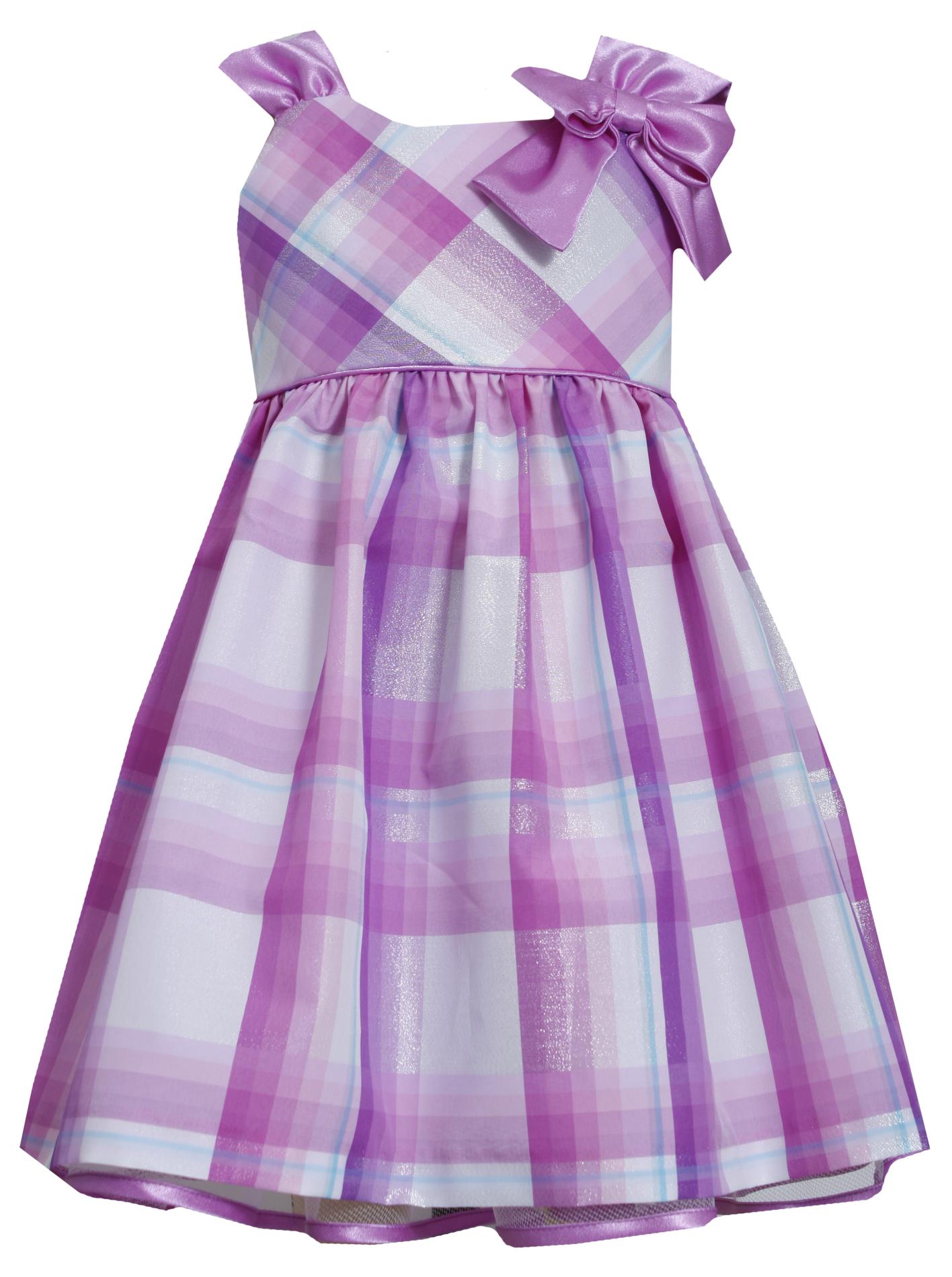 Ashley Ann Girl's Party Dress - Purple Plaid