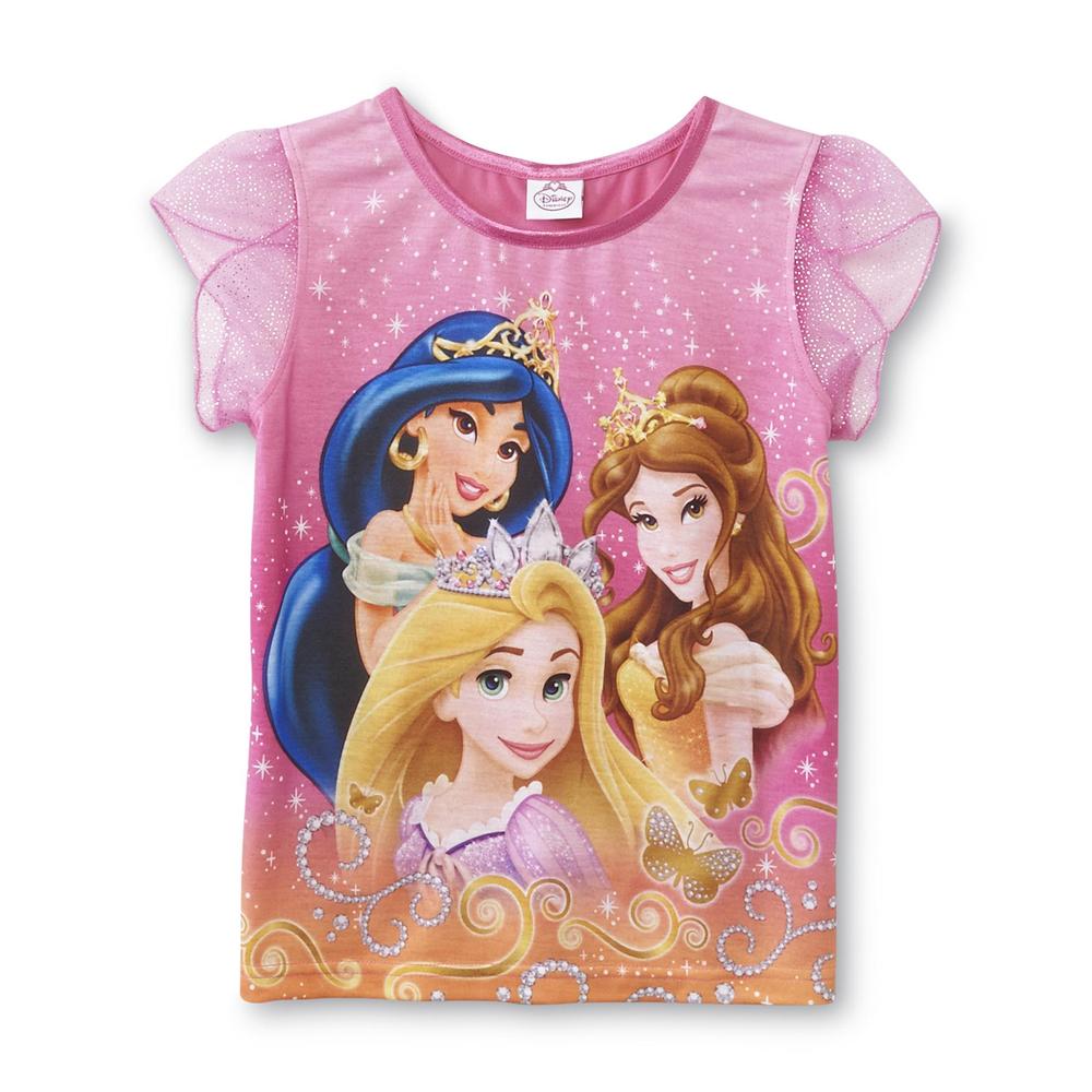 Disney Girl's Pajama Top & Pants - Rapunzel, Belle & Jasmine