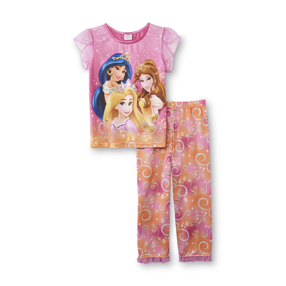 Disney Girl's Pajama Top & Pants - Rapunzel, Belle & Jasmine