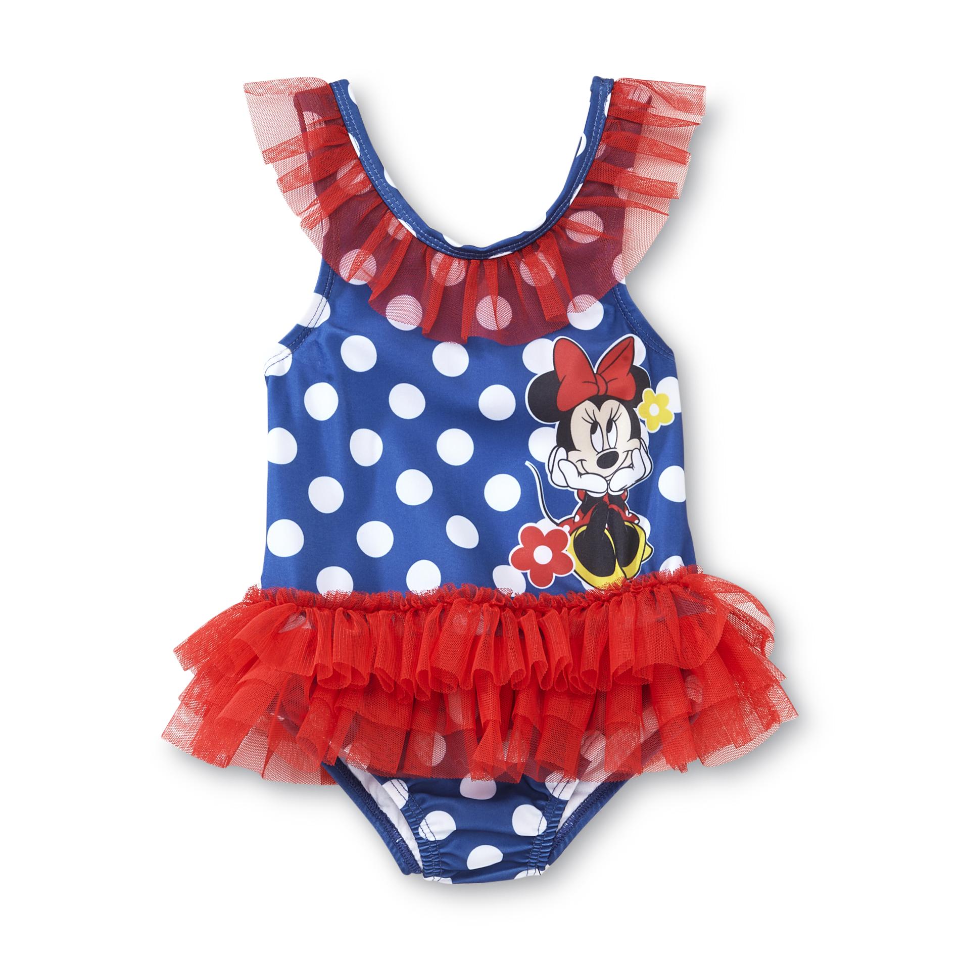Disney Minnie Mouse Infant & Toddler Girl's Swimsuit - Polka Dots