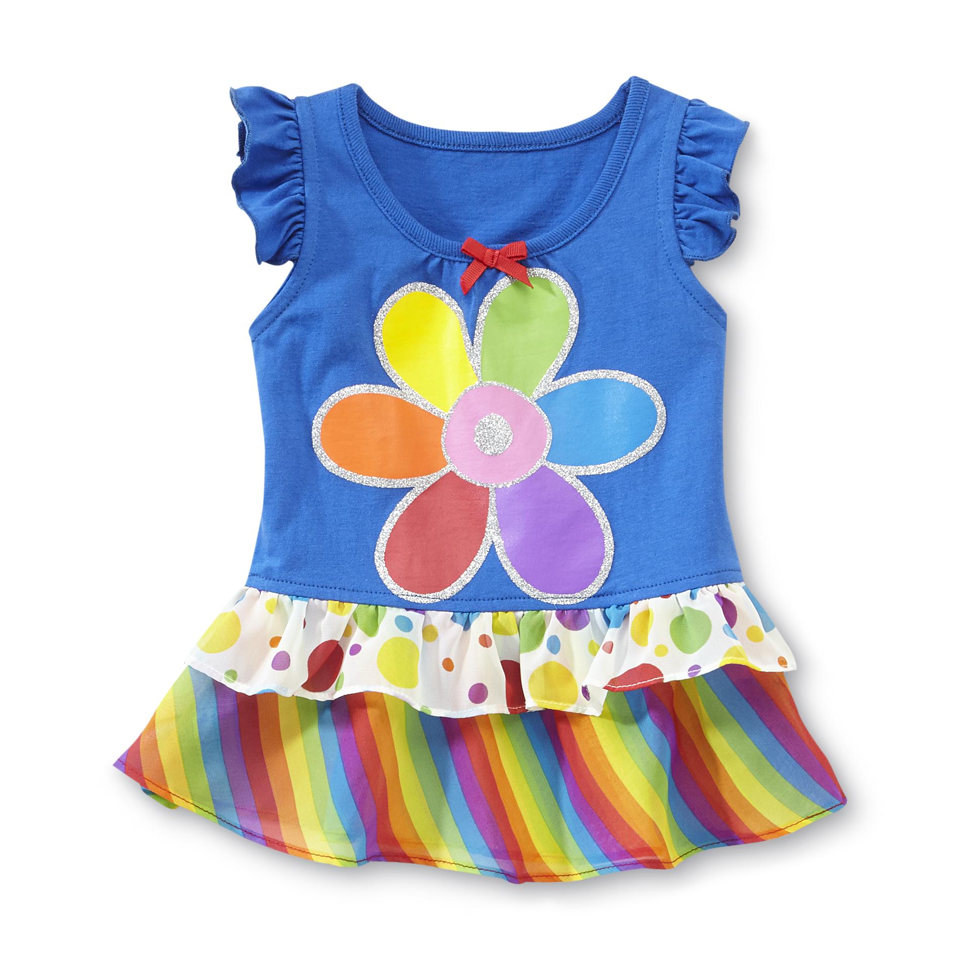 Piper Infant & Toddler Girl's Sleeveless Skirted Top - Rainbow Flower