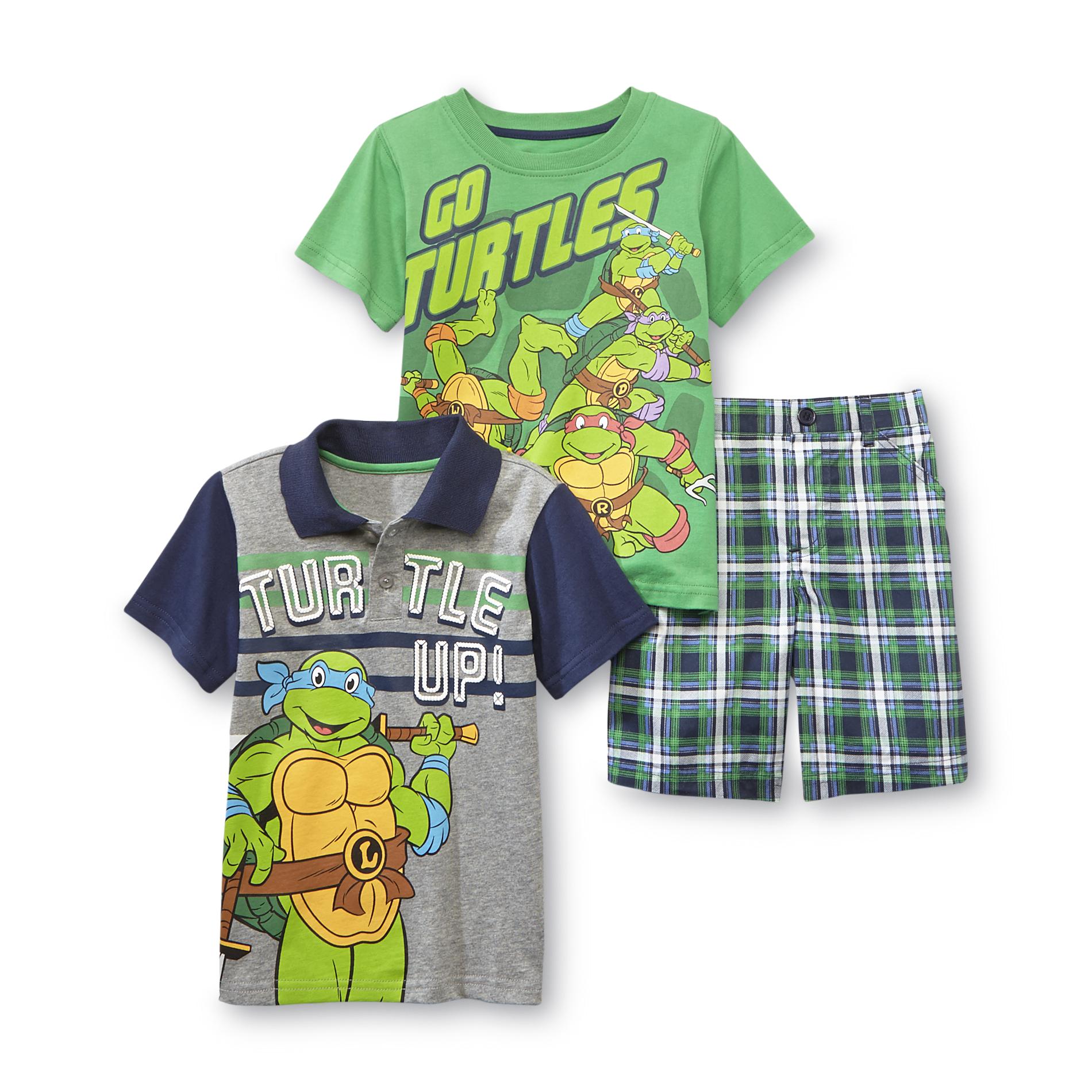Nickelodeon Teenage Mutant Ninja Turtles Toddler Boy's T-shirt  Polo & Shorts
