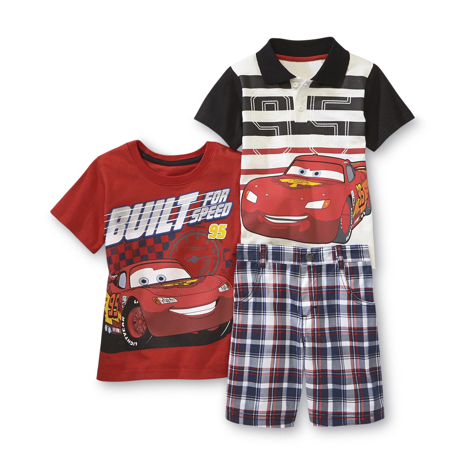 Disney Cars Toddler Boy's Cars T-Shirt  Polo Shirt & Shorts