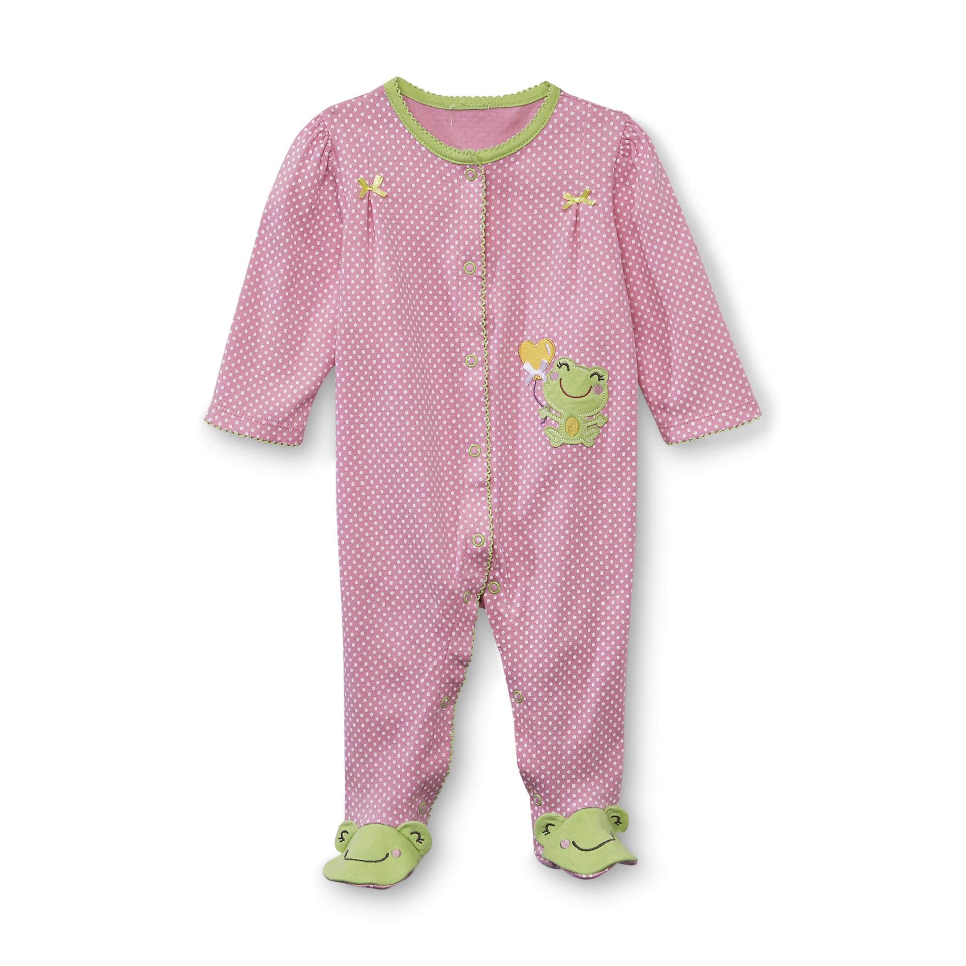 Small Wonders Newborn Girl's Bodysuit - Frogs & Polka Dots