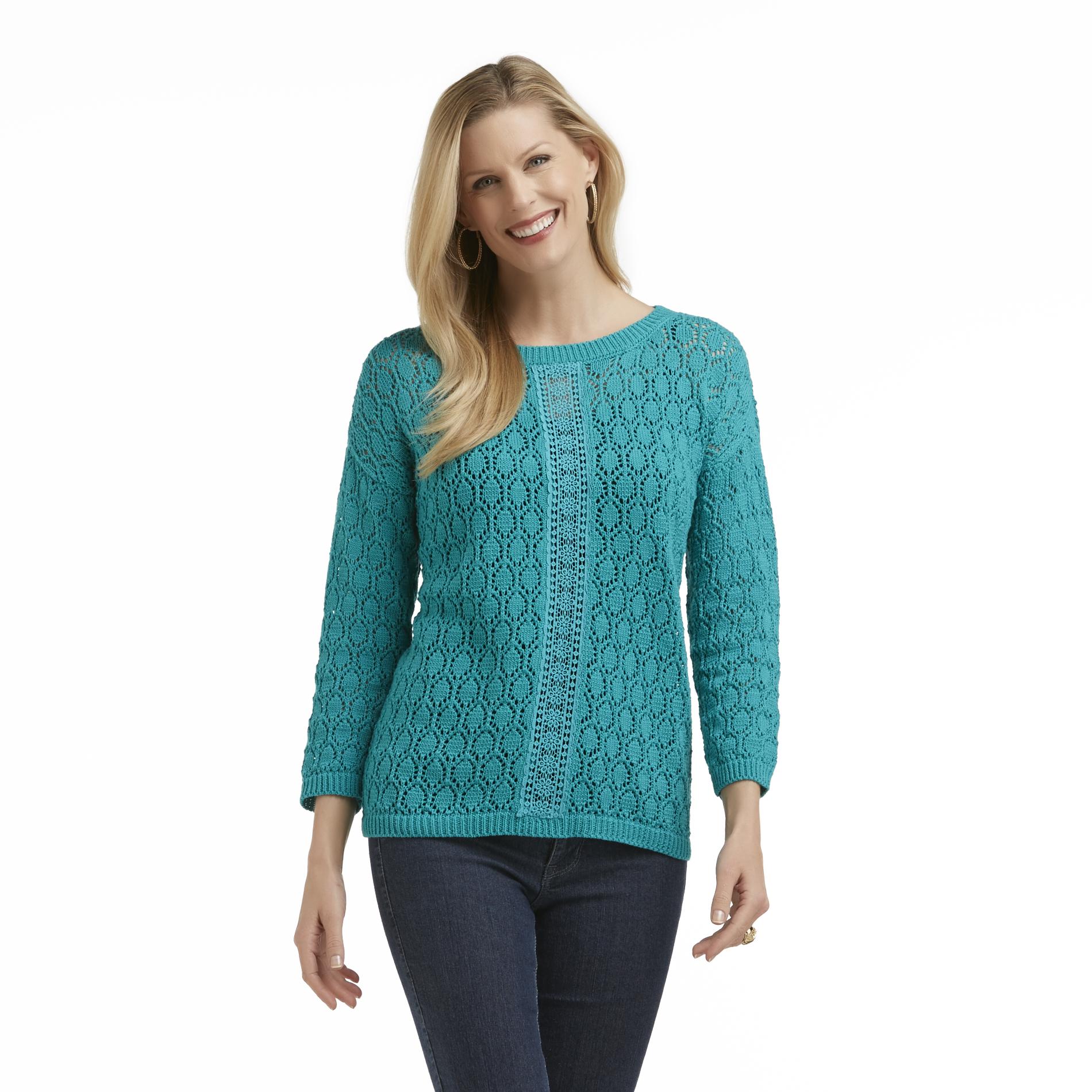 Jaclyn Smith Women's Pointelle Sweater