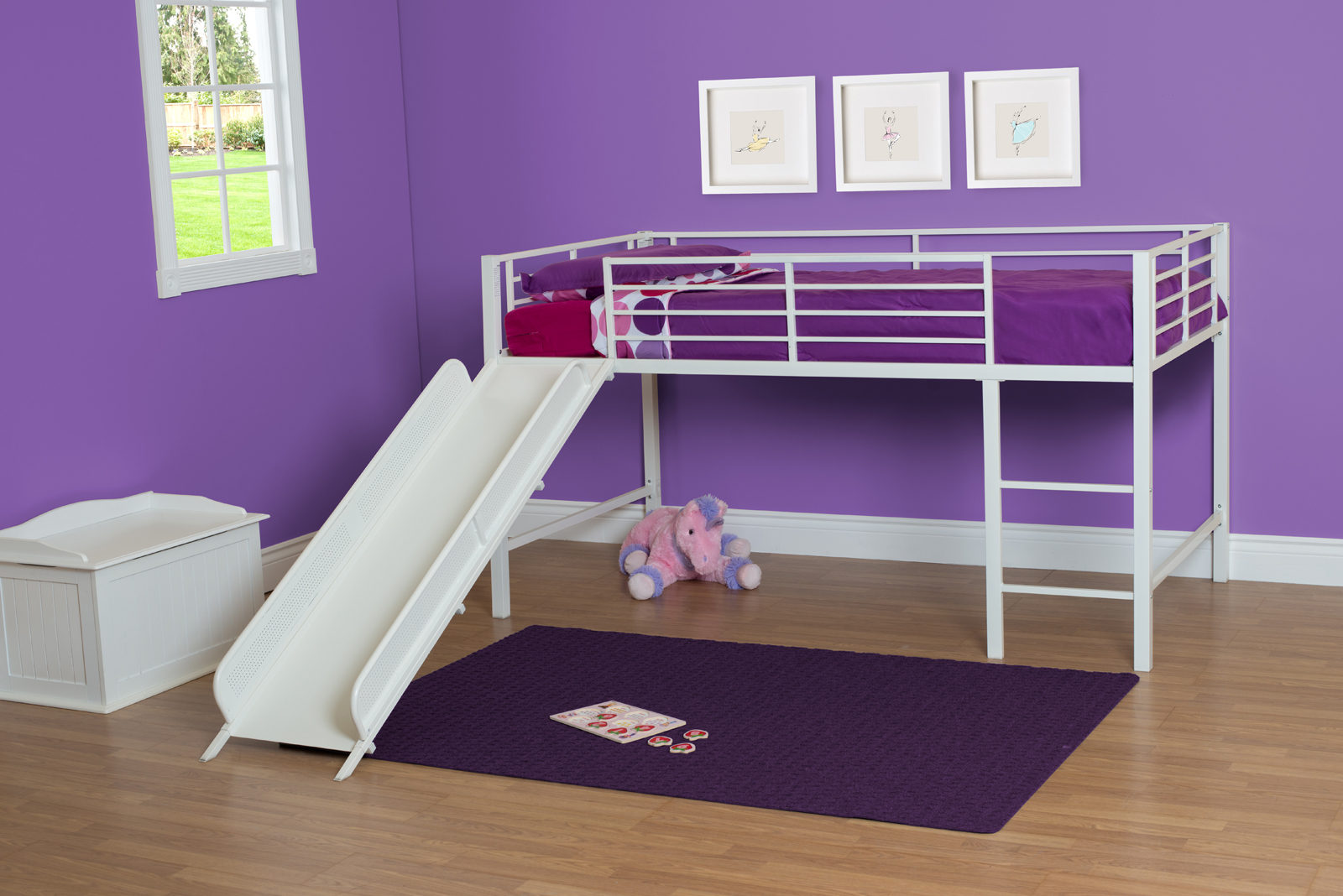 Photo 1 of **parts only*** Dorel Home Furnishings Dorel DHP Junior Loft Bed with Slide, Twin, Multiple Colors Available 