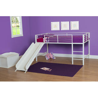 Dorel Fantasy Loft Bed W White Slide, Princess Loft Bed With Slide Instructions