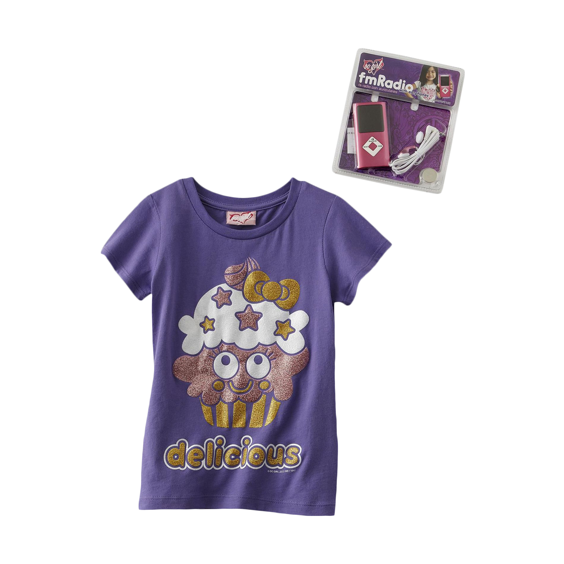 OC Girls Girl's Graphic T-Shirt and FM Radio