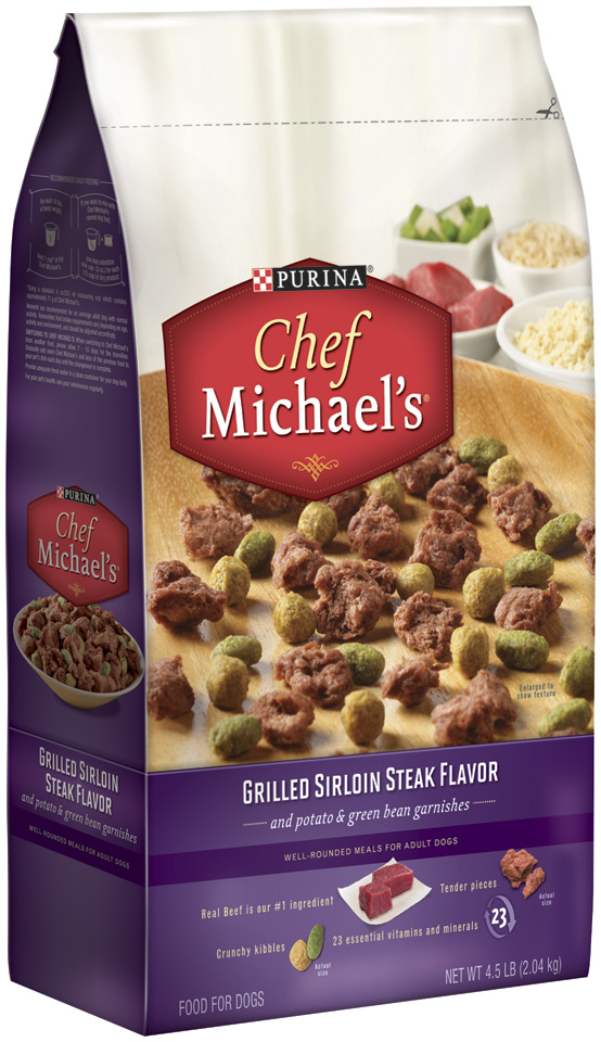 Purina Chef Michael's Grilled Sirloin Steak Flavor Dog Food 4.5 lb. Bag