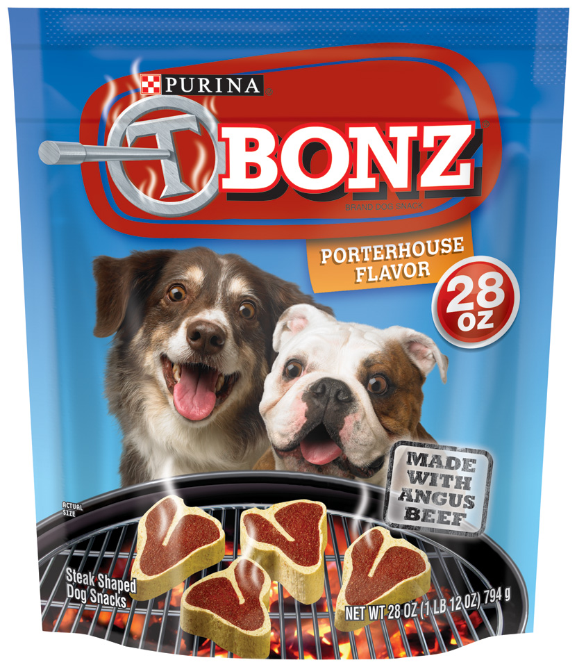 T Bonz Porterhouse Flavor Dog Snacks 28 oz. Pouch