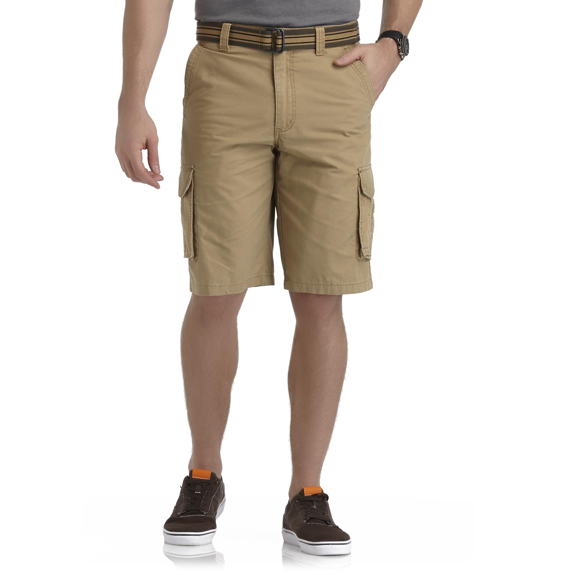 Route 66 Men's Canvas Cargo Shorts & Belt