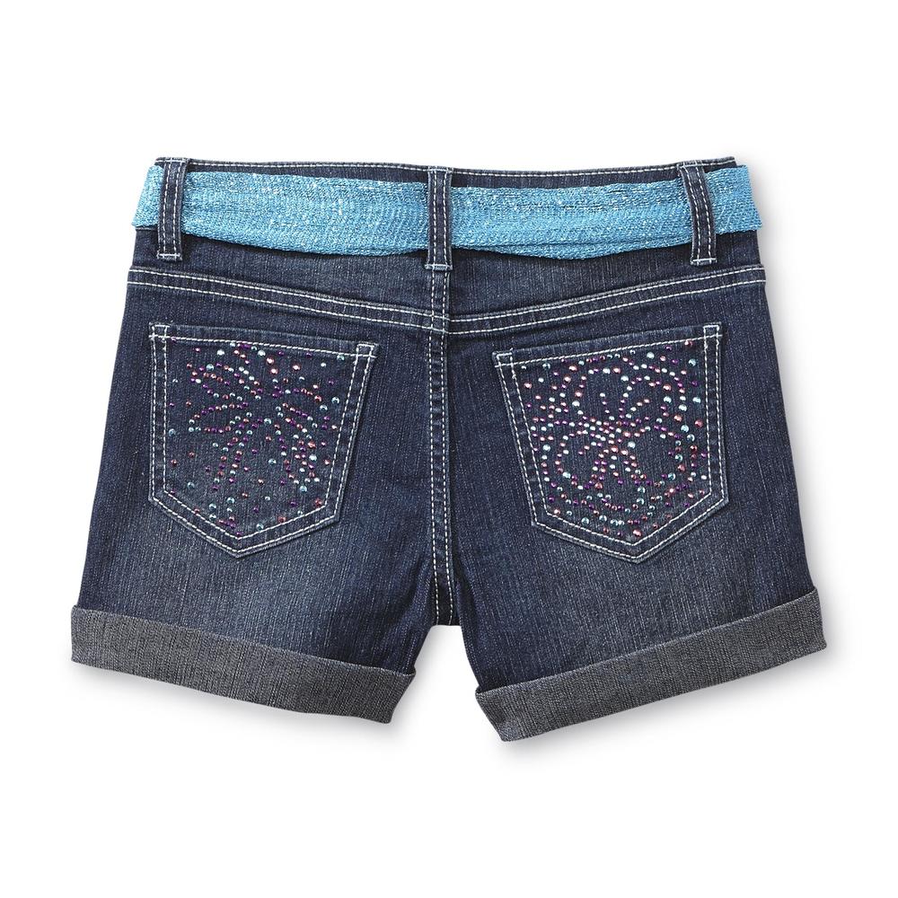 Route 66 Girl's Embellished Shorts & Belt - Hibiscus